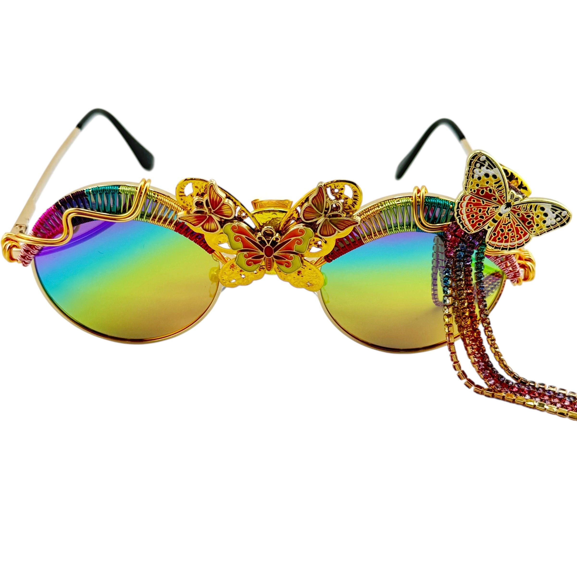 RAINBOW MONARCH 1 of 1 Spunclips™ - Unique Hair Accessories for Women, Girls | Perfect for Parties, Weddings & Everyday Style