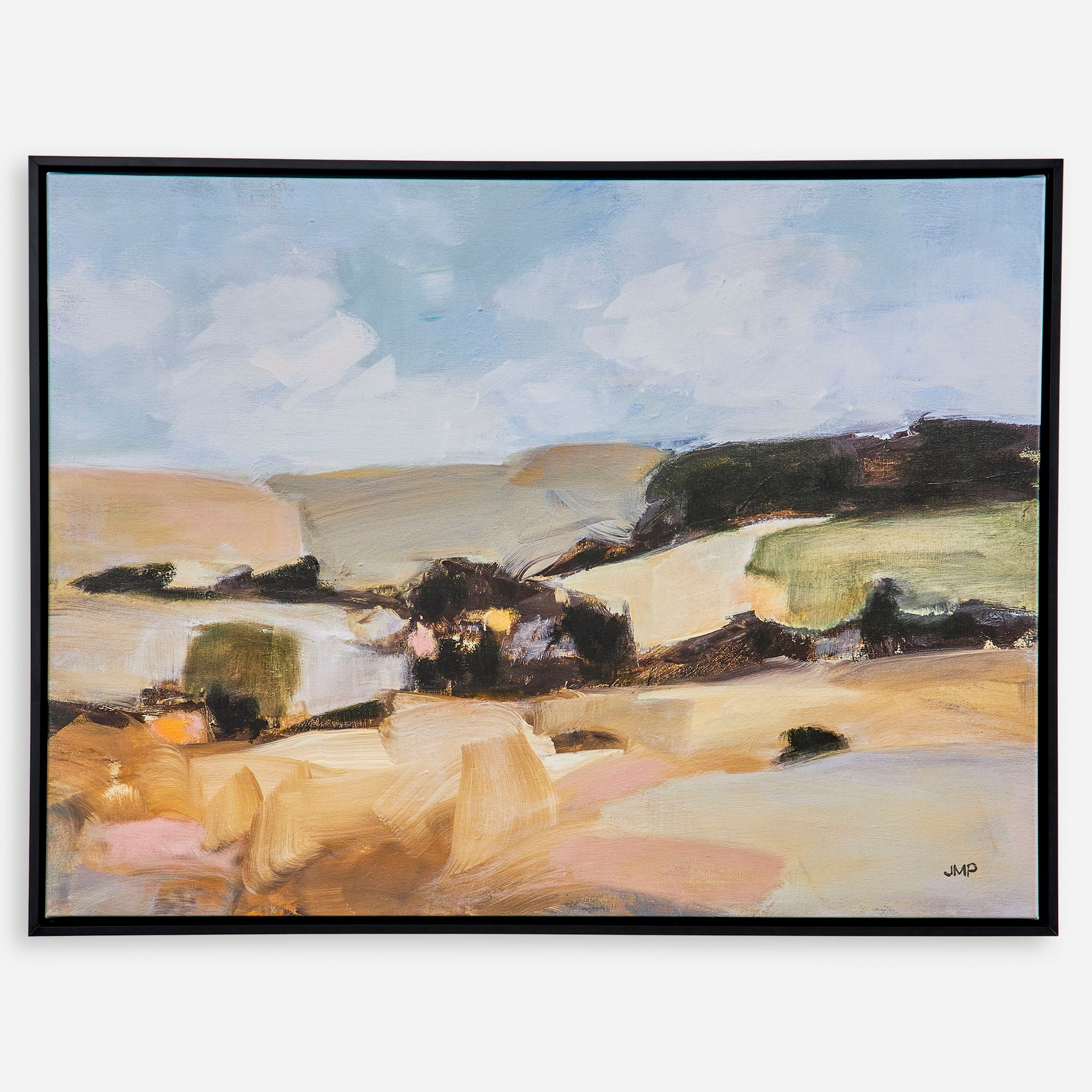 Desert Moment Framed Landscape Wall Art - Beige Neutral Tones for Home & Office Decor - Perfect for Living Room, Bedroom or Workspace