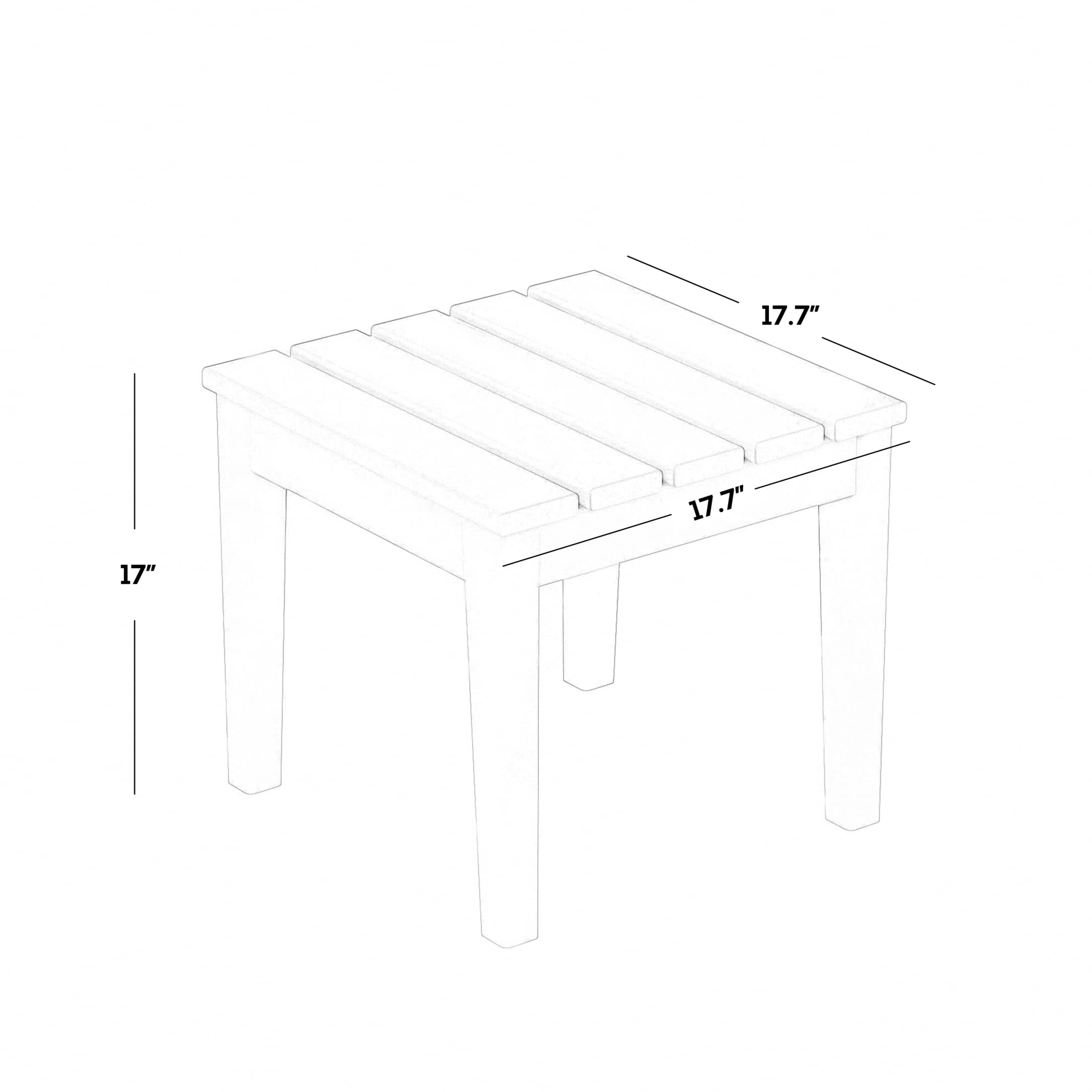 Weather-Resistant Small Outdoor Side Table - Square Patio End Table & Coffee Table for Indoor, Porch, Balcony, Garden, Poolside & Deck Use - Durable Gray Conversation Table for Outdoor Entertaining & Relaxation