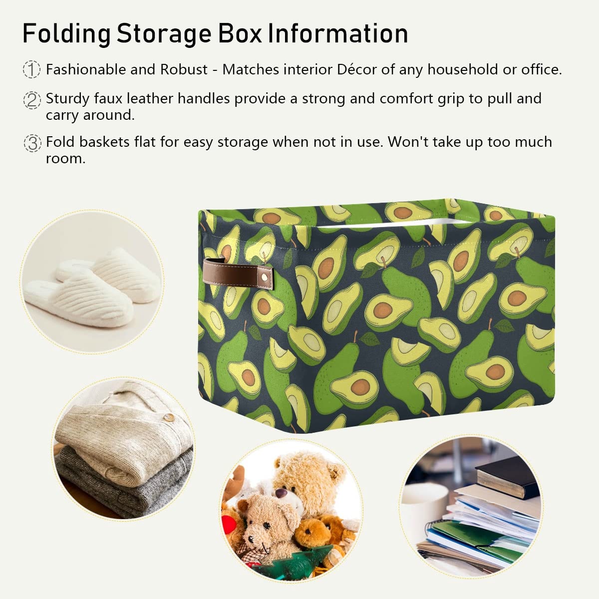 Collapsible Rectangle Storage Basket - Waterproof Organizer for Nursery Toys, Books & Clothes | Foldable Bin for Closet Shelves, Bedroom Decor & Home Organization | Perfect for Kids' Rooms, Laundry & Bathroom Storage