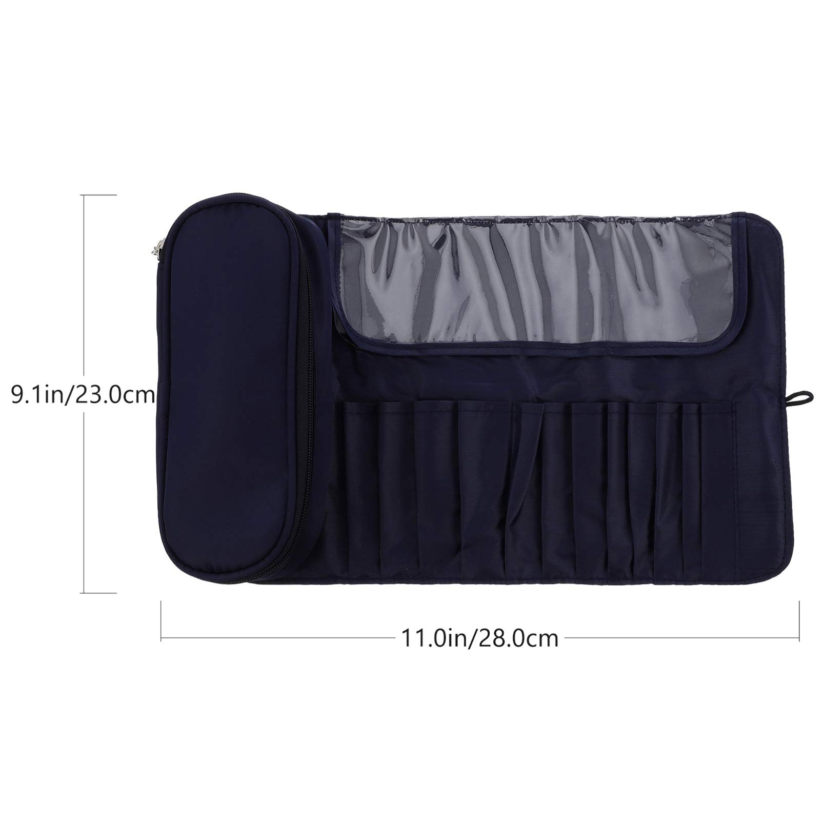 Professional Makeup Brush Organizer Bag - Waterproof Travel Cosmetic Pouch with Roll-Up Design, Portable Makeup Case for Women (Blue) | Perfect for Travel, Home Storage & On-The-Go Makeup Artists