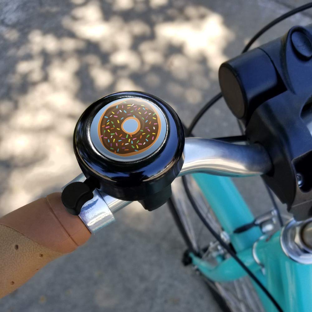 Adorable Donut with Sprinkles Chocolate Icing Bike Bell - Fun & Loud Bicycle Handlebar Accessory for Kids & Adults - Perfect for Cycling, Commuting & Outdoor Adventures