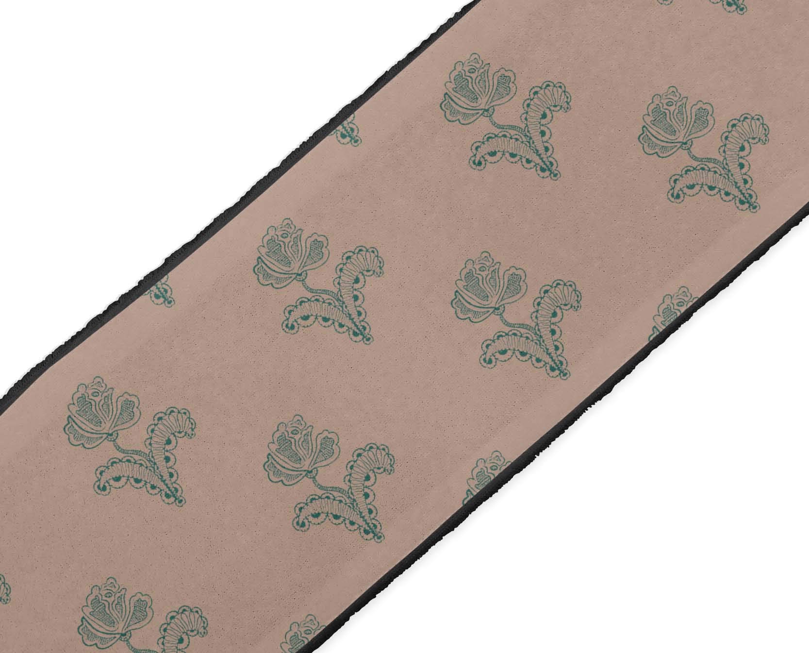 Green Leaves & Floral Block Printed Dupion Fabric Ribbon Trim - 9 Yards, 3 Inches Wide for Crafts, Sewing & DIY Accessories | Perfect for Dressmaking, Home Decor, Gift Wrapping & Scrapbooking