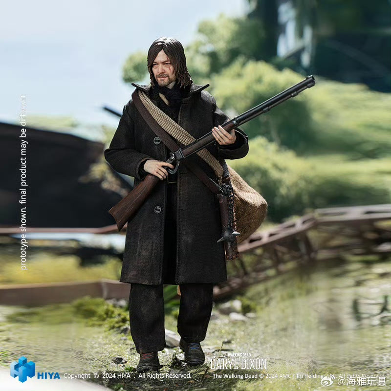 HIYA 16CM 1/12 Scale The Walking Dead Daryl Dixon Action Figure - Highly Detailed Collectible Model for Display & Role Play | Perfect for Fans, Collectors & Diorama Scenes