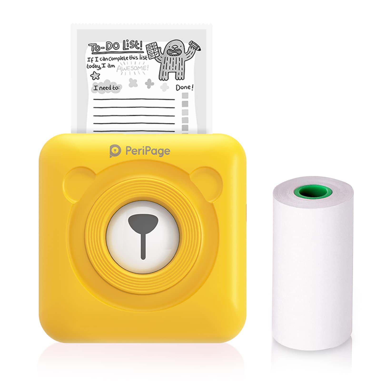 HHOP PeriPage Mini Pocket All-in-One Wireless Thermal Printer - Bluetooth Photo, Label, Memo & Receipt Printer with AR Function, USB Cable - Compatible with Android, iOS, Windows - Perfect for Home, Office & Small Business Use