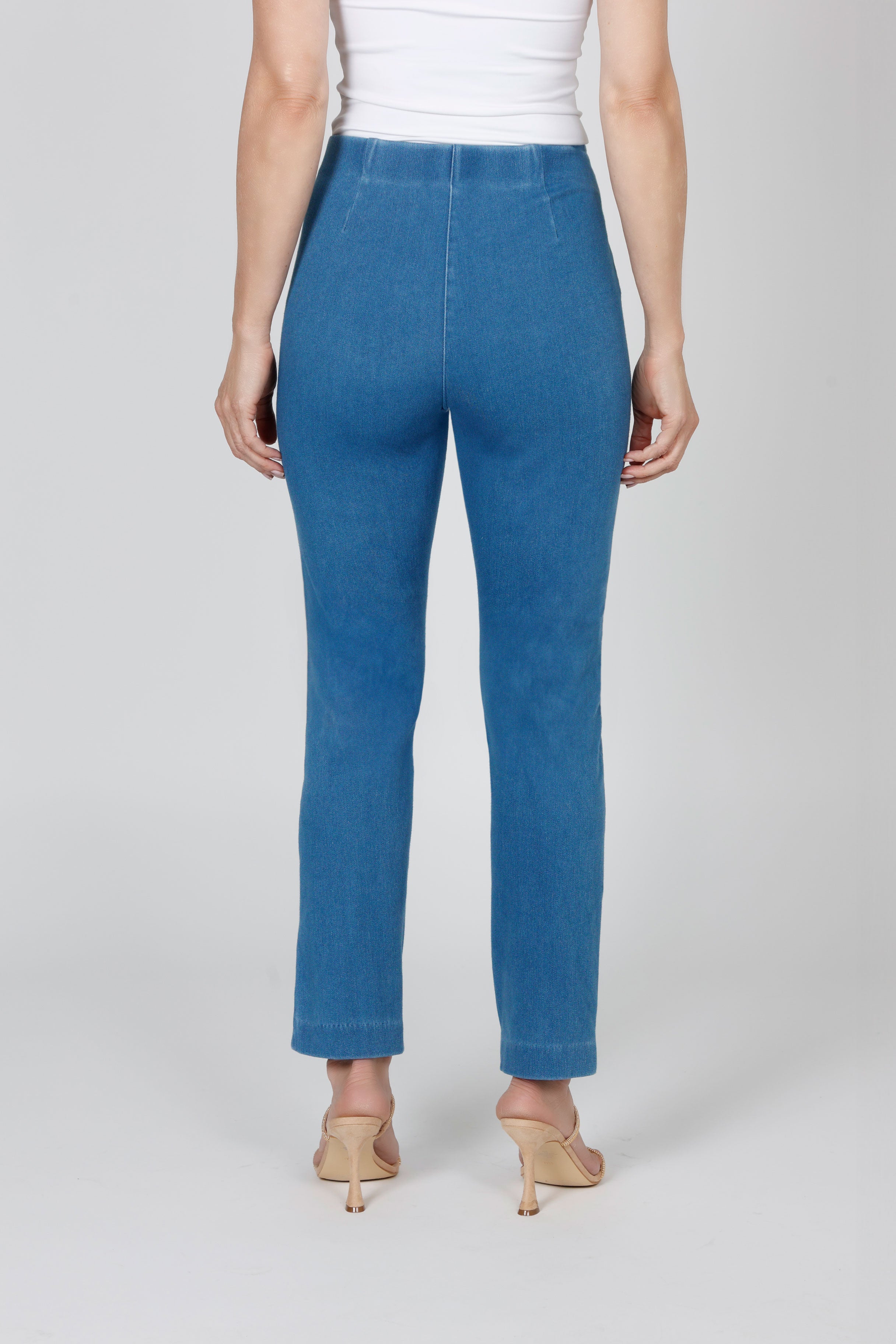 Holland Ave Vintage Blue Sammy Denim Ankle Pants for Women - High Waisted Skinny Jeans with Stretch | Casual & Chic Outfit for Everyday Wear, Date Night, and Office Style