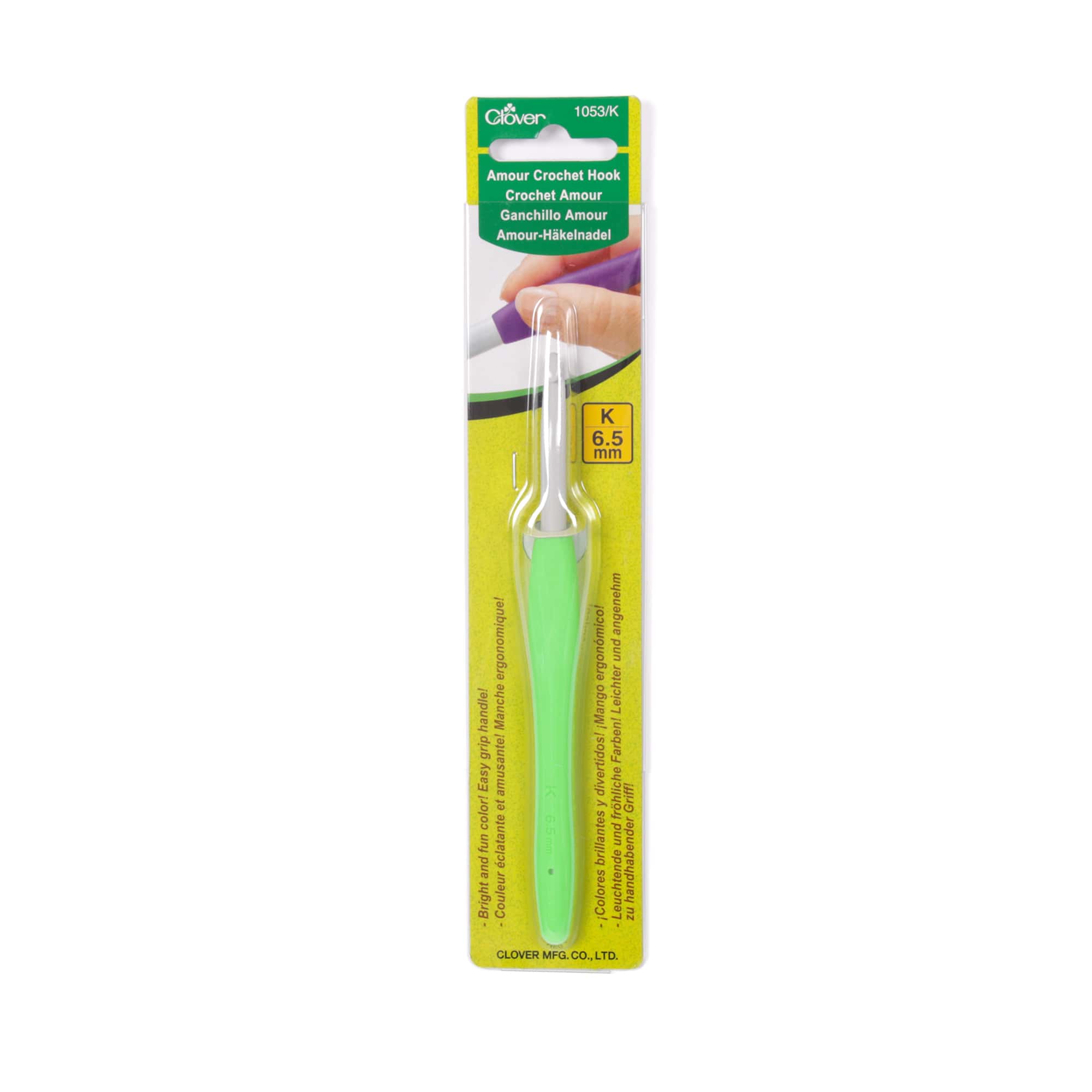 Amour Crochet Hook 6.5 mm - Ergonomic Aluminum Crochet Needle for Yarn Crafting - Perfect for Knitting, Amigurumi, and DIY Projects