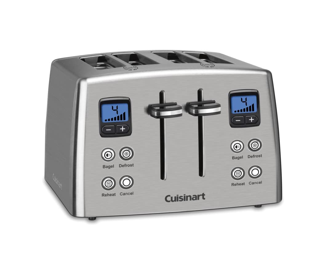 Cuisinart CPT-435P1 4-Slice Countdown Motorized Toaster & JK-17P1 Electric Cordless Tea Kettle Set - Stainless Steel, 1.7L Capacity, 1500W - Perfect for Breakfast & Tea Time in Modern Kitchens
