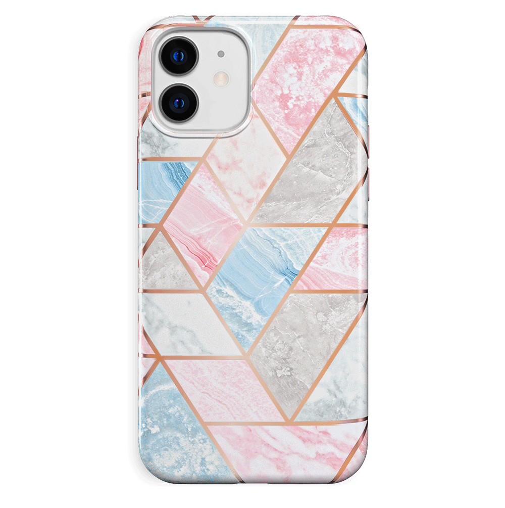 Geometric Marble iPhone Case - Stylish & Durable Phone Cover for iPhone 13/14/15 Pro Max - Perfect for Work, Travel & Everyday Protection