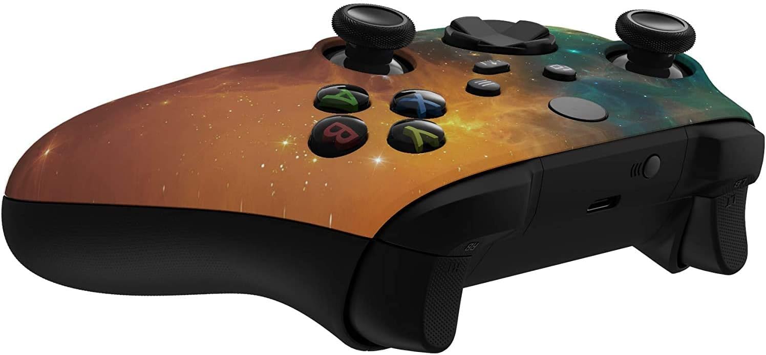 Premium Xbox Custom Gaming Controller - Ergonomic Soft Shell for Comfort Grip - Compatible with Microsoft Xbox Series X/S - Nebula Design - Perfect for Competitive Gaming & Long Play Sessions