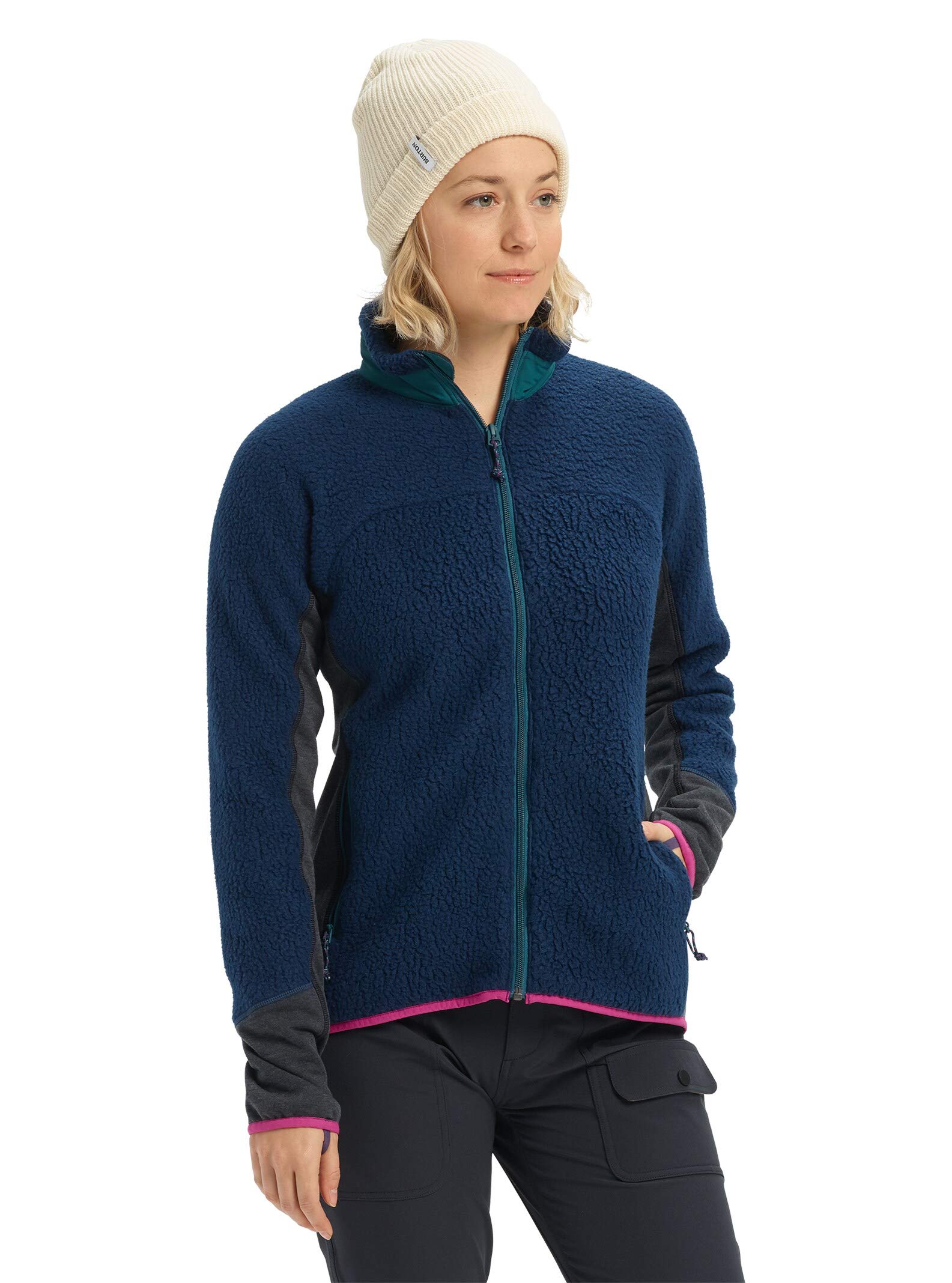 Burton Women's Minturn Full-Zip Fleece Jacket - Warm & Cozy Winter Outerwear for Skiing, Hiking & Outdoor Activities