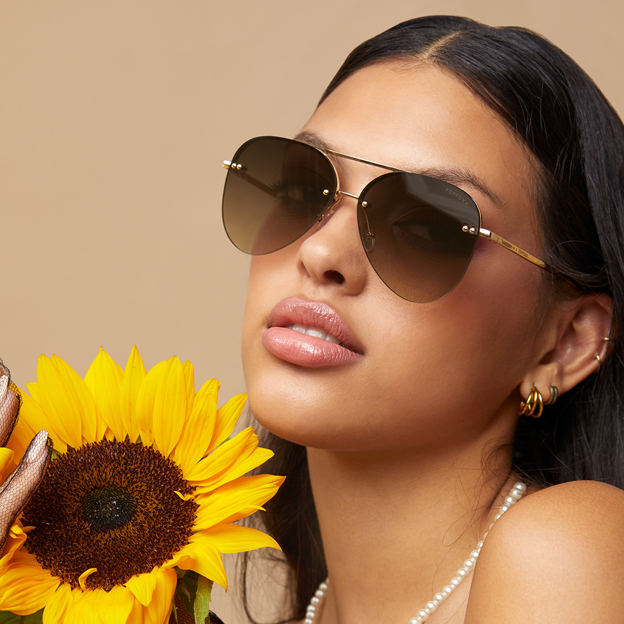 Smaller Megan 2 Olive Green Metal Aviator Sunglasses with Gold Frame - Stylish UV Protection for Driving, Beach & Outdoor Activities