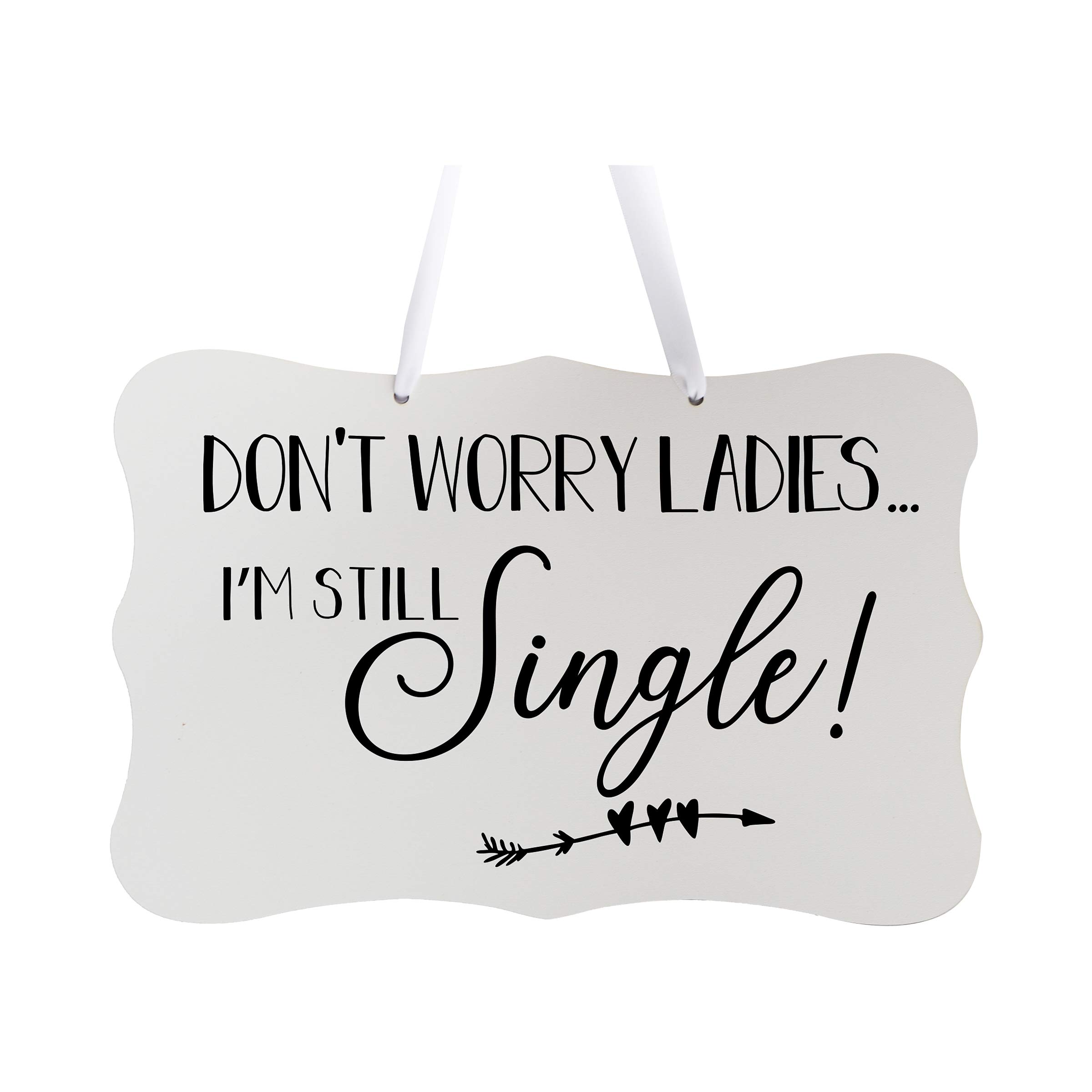 Personalized Wedding Decor Signs - LifeSong Milestones 8x12 Inch Wall Hanging for Bride & Groom Reception | Rustic Arrow Design White Ceremony Decoration | Perfect for Wedding Backdrops, Photo Booths & Guest Book Tables