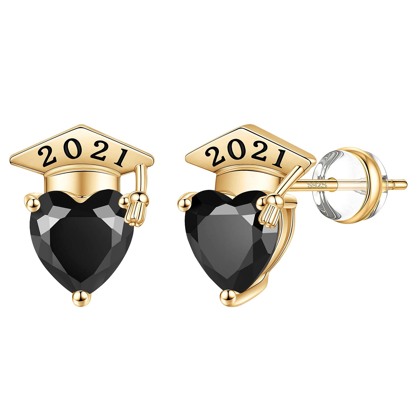 Stylish Heart-Shaped Hoop Earrings for Women - Elegant Graduation Gift for Her, Valentine's Day Jewelry Present for Women & Girls (Black) | Perfect for Graduation Ceremonies, Date Nights & Special Occasions