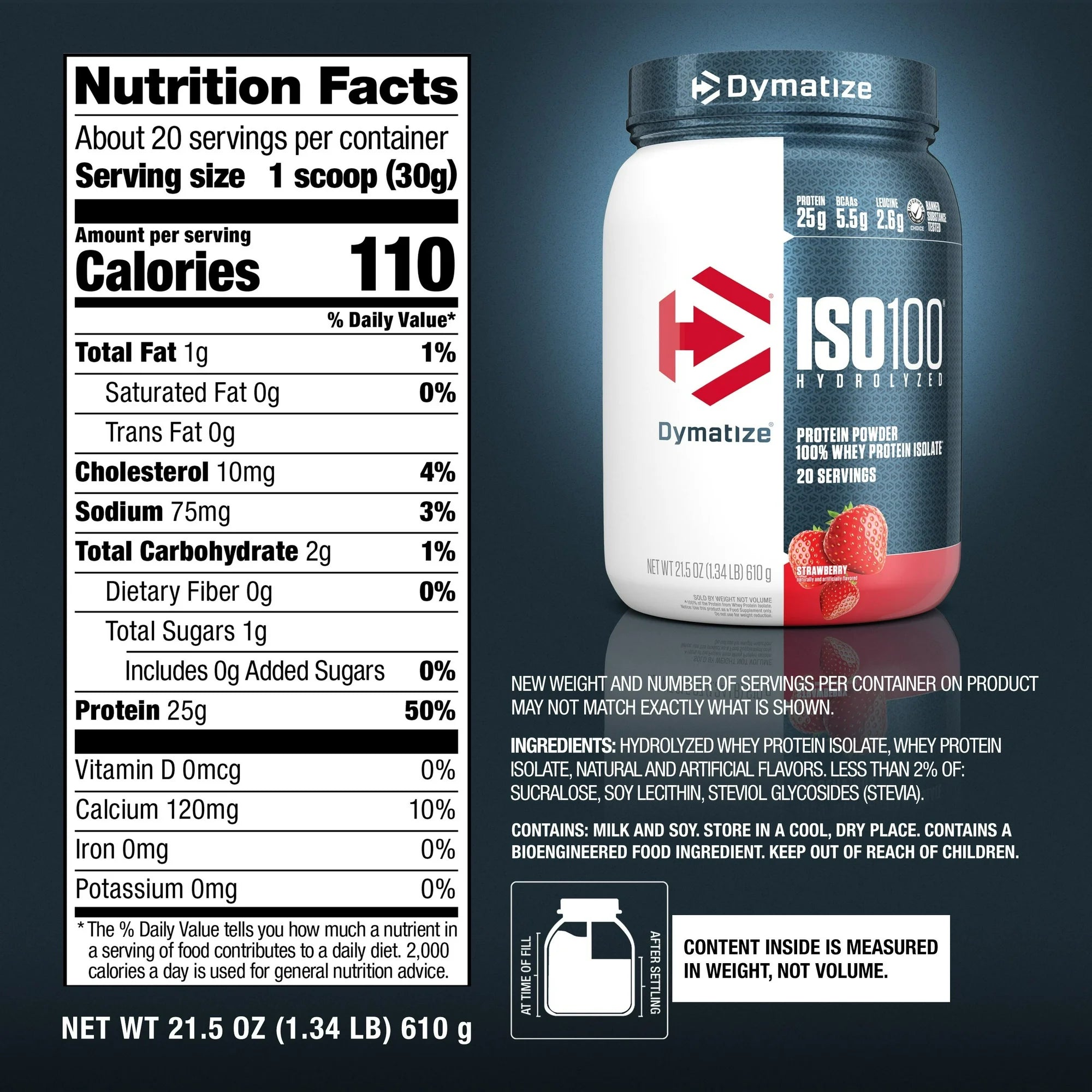 Dymatize ISO 100 Hydrolyzed Whey Protein Powder - Fast Absorbing Muscle Recovery for Athletes & Bodybuilders - Post Workout & Gym Nutrition Supplement