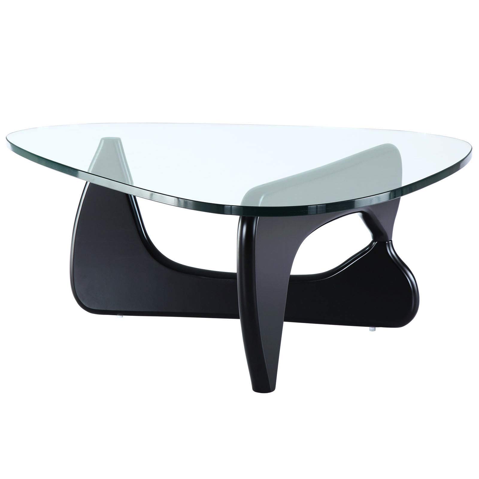 Premium Black Glass Top Triangle Coffee Table - Modern Living Room Centerpiece for Stylish Home Decor