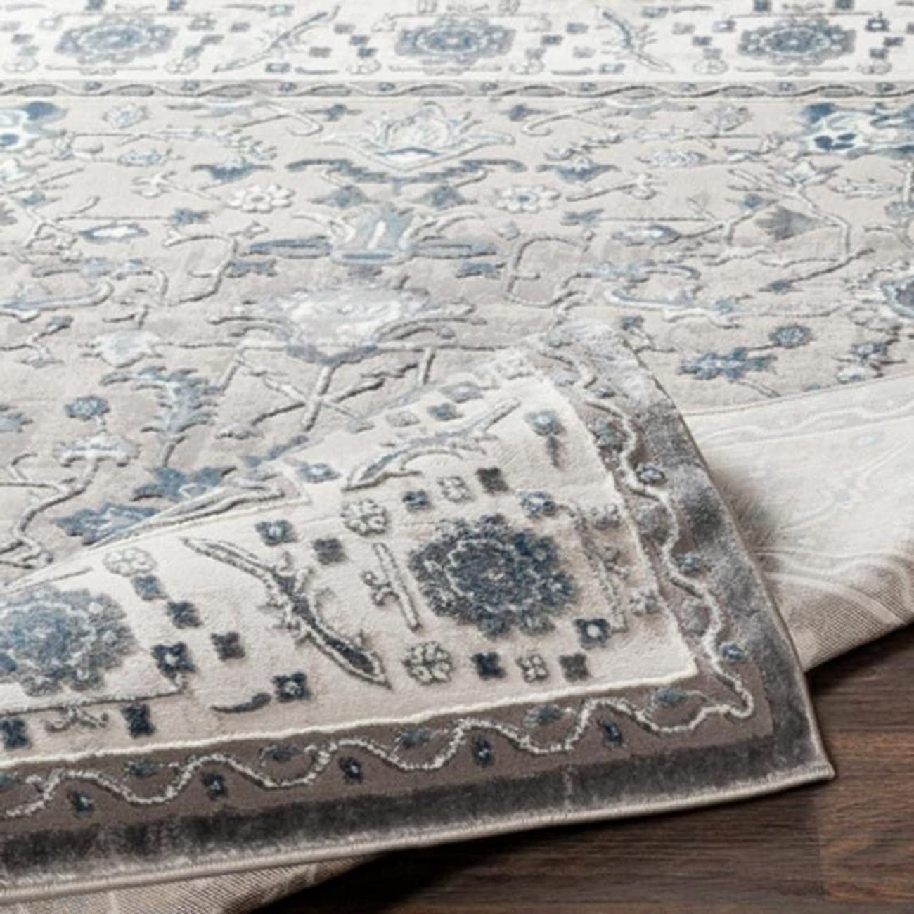 Mark&Day Traditional Navy Area Rug 2x3 - Non-Slip Blue and White Carpet for Living Room, Bedroom, Kitchen - Soft Indoor Floor Mat (2' x 2'11