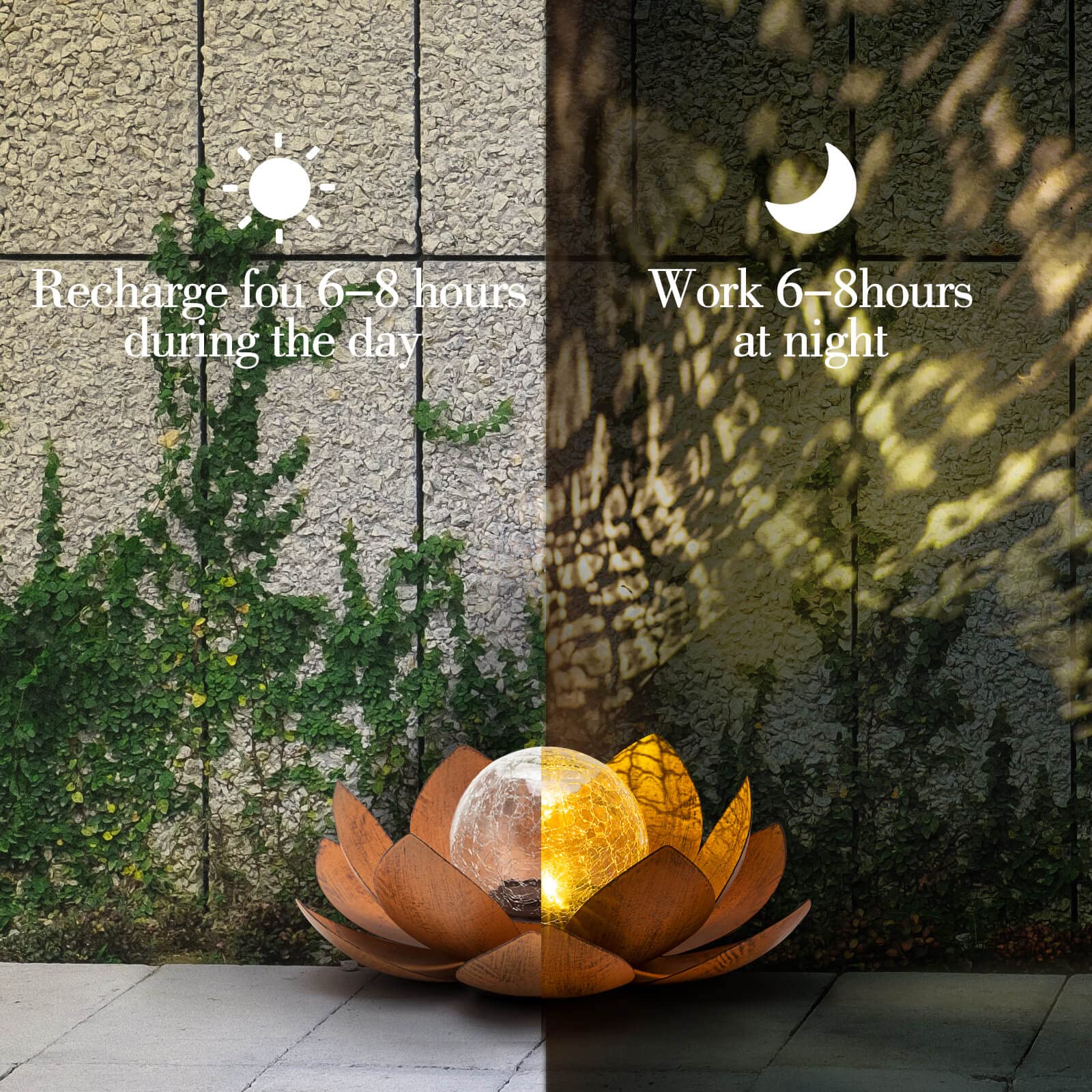 Solar Powered Metal Lotus Flower LED Outdoor Lights - Waterproof Garden Decor for Pathway, Lawn, Patio & Yard - Perfect Gift for Women & Mom - Ideal for Garden Parties, Wedding Decor & Landscape Lighting
