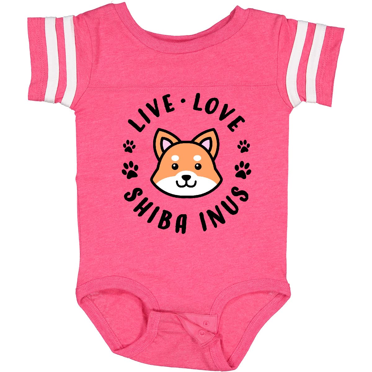 Inktastic Live Love Shiba Inus Baby Bodysuit - Cute Japanese Dog Print Onesie for Infants & Toddlers - Perfect for Casual Wear, Photo Shoots & Dog Lover Gifts