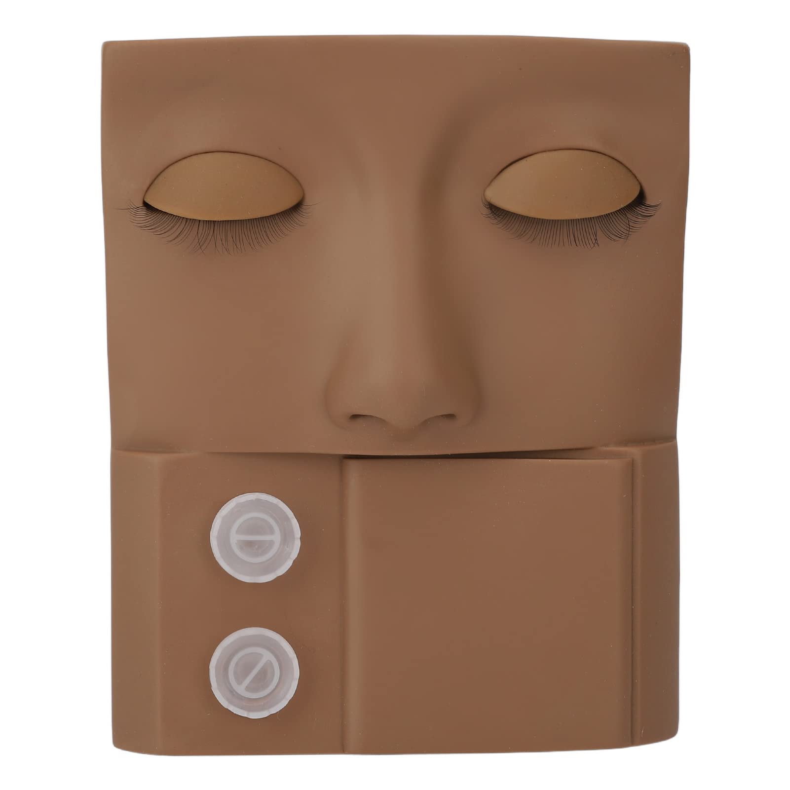 Professional Lash & Makeup Training Mannequin Head with Replaceable Eyelids - Soft-Touch PVC Rubber Practice Head (Coffee Brown) - Perfect for Eyelash Extension, Makeup Artist Training & Beauty School Practice