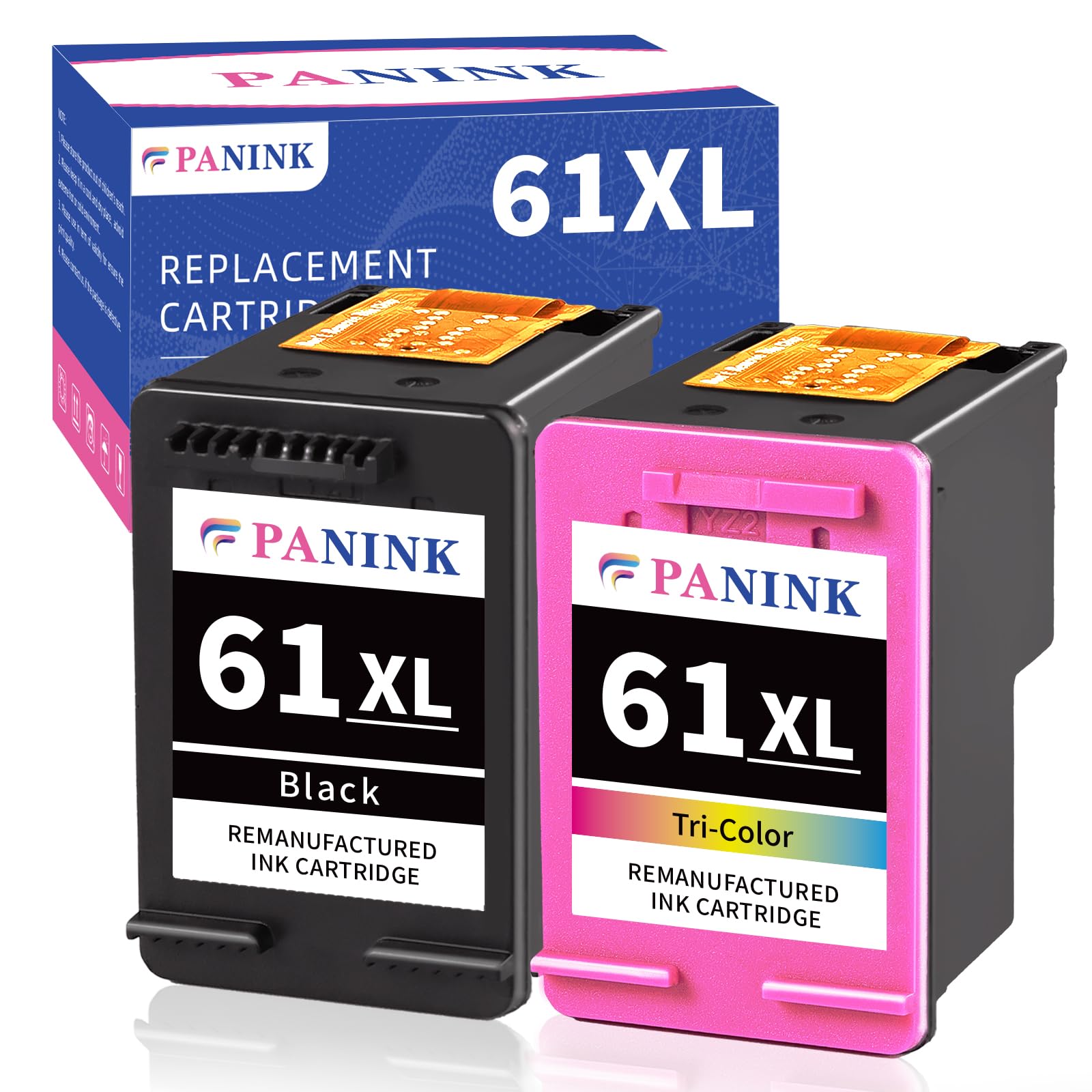 Remanufactured HP 61 XL Ink Cartridges (2-Pack) - Black Replacement for HP 4500, 5530, 4502, 4630, 4635, 1000, 1010 Printers | High-Quality Printer Ink for Home & Office Use
