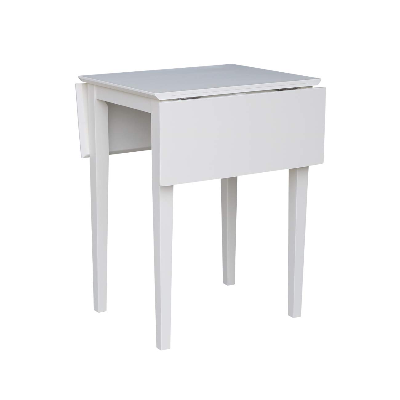 IC International Concepts Solid Wood Small Drop Leaf Dining Table - Real Parawood, Sturdy & Durable - Perfect for Small Spaces, Apartments, Breakfast Nooks & Cozy Dining Areas
