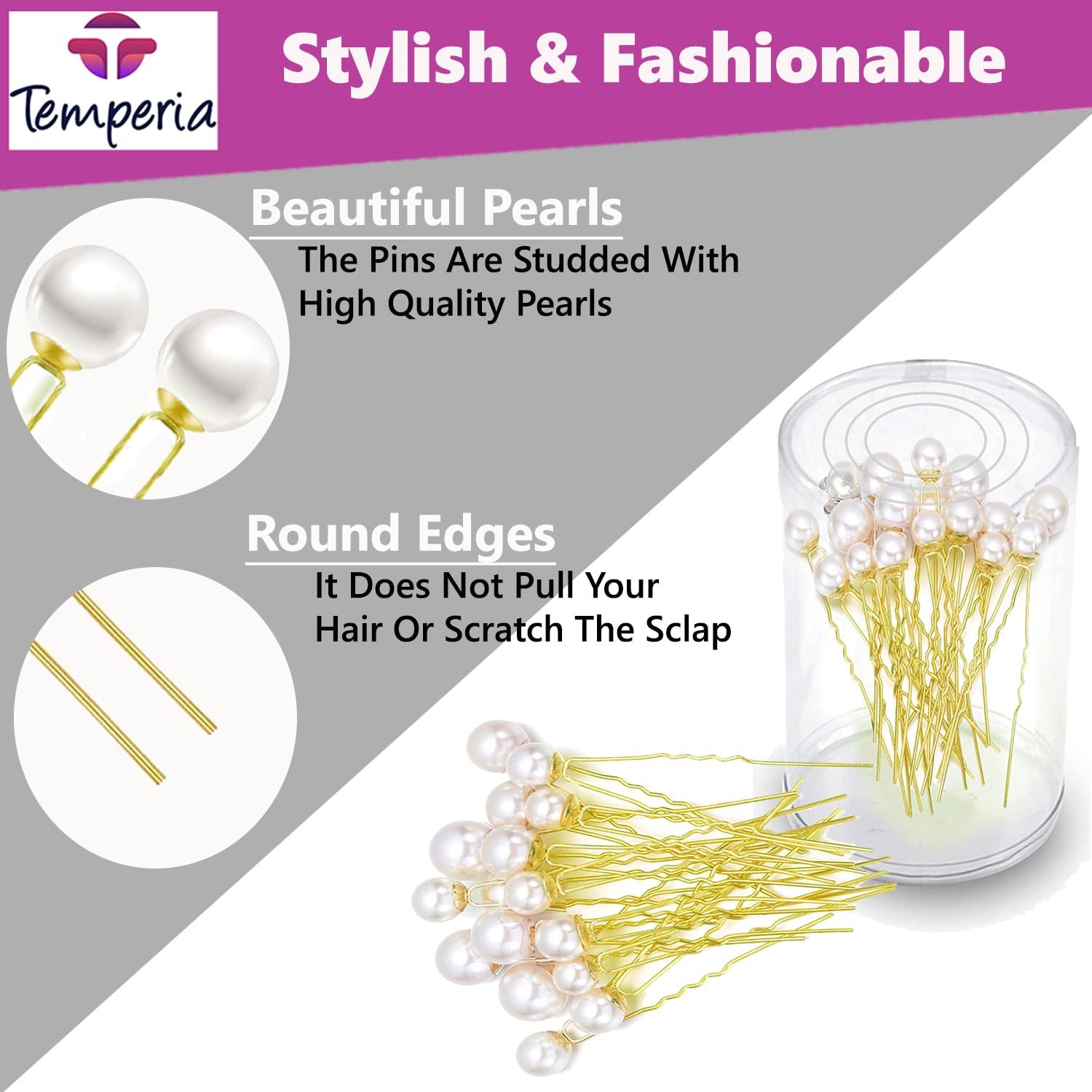 36pcs Pearl Hair Clips & U Pins for Women - Elegant Bridal Hair Accessories for Weddings, Parties & Special Occasions | Perfect for Bridesmaids, Prom & Formal Events