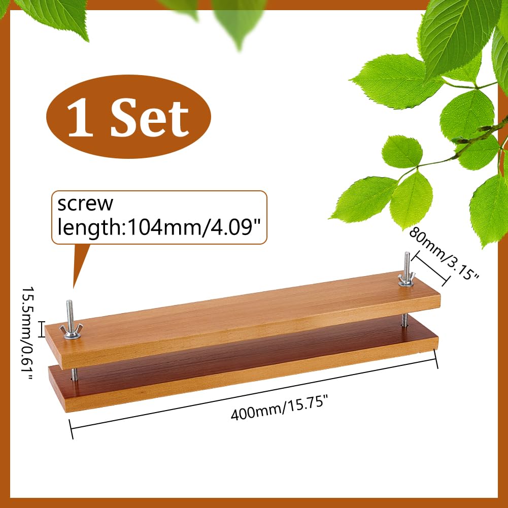 AHANDMAKER Wood Bookbinding Press - 15.75x3.15 Inch Rectangular Book Press Machine for DIY Bookbinding, Flower Pressing & Paper Crafts | Perfect for Handmade Journals, Scrapbooks & Botanical Preservation