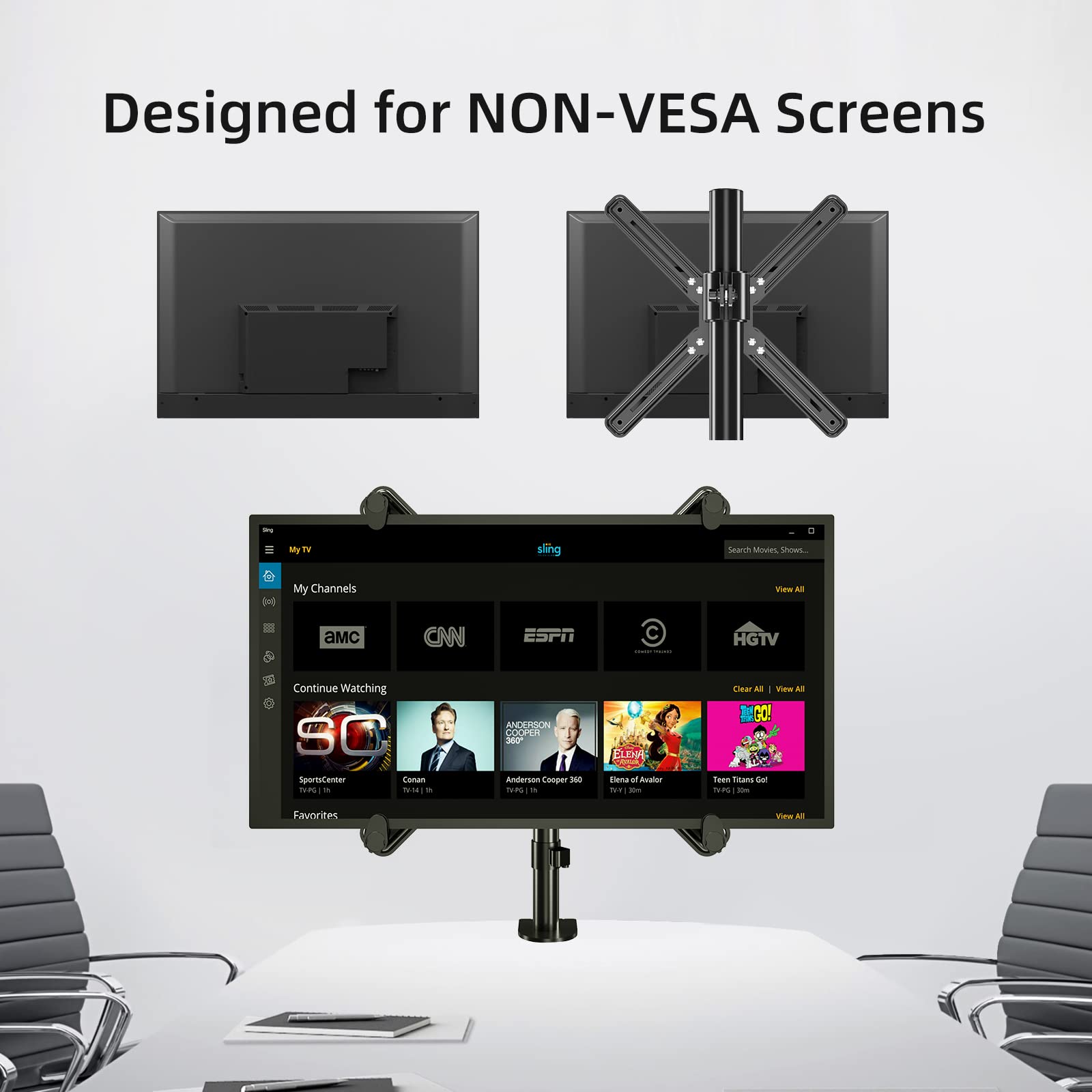 Heavy Duty Single Monitor Desk Mount with Non-VESA Adapter - Adjustable Monitor Arm for 17-32 Inch Screens | Perfect for Home Office, Gaming Setup & Workspace Ergonomics