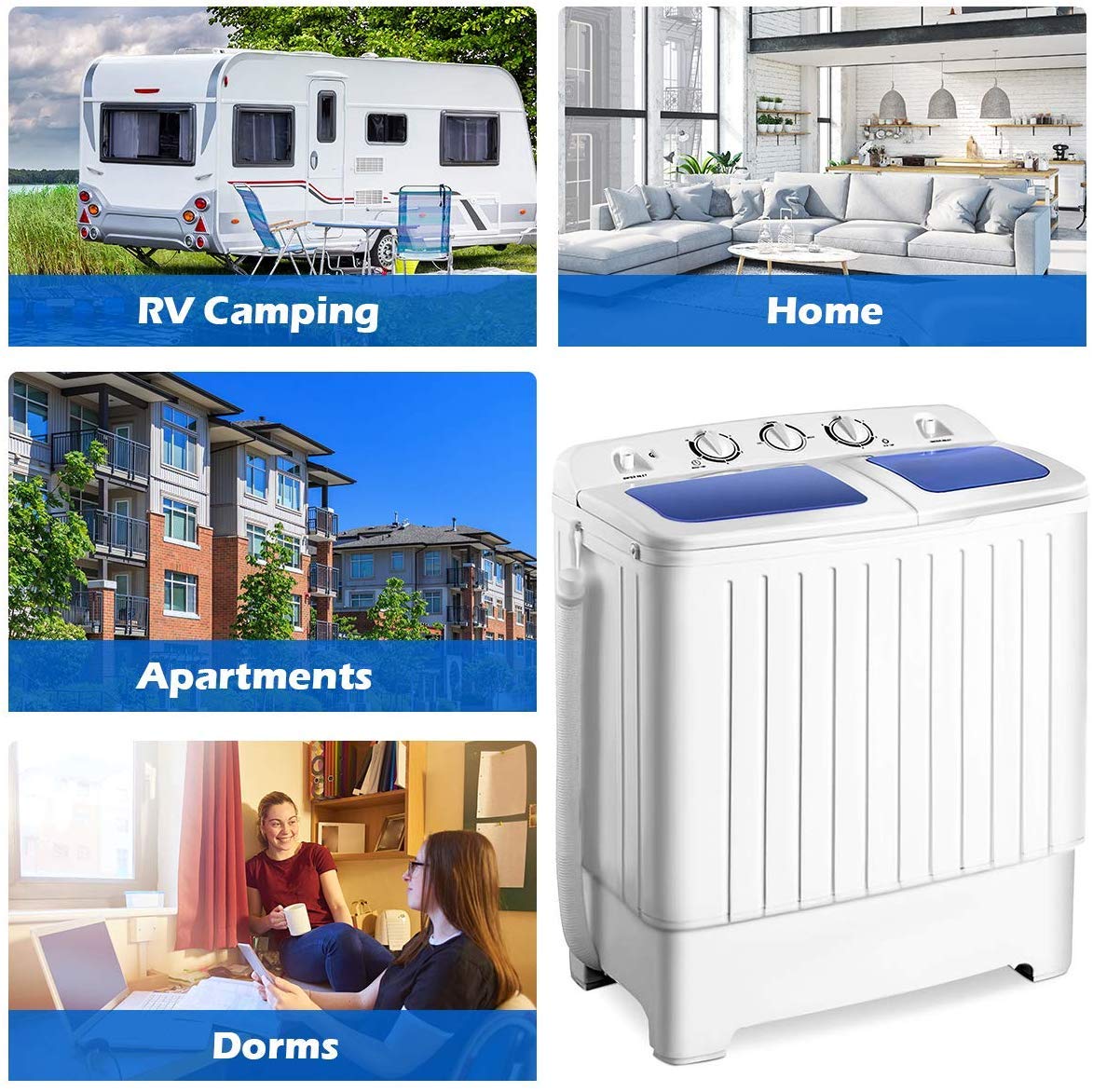GO-06690OE Washing Machine - High Efficiency Laundry Appliance for Home Use | Perfect for Apartments, Small Spaces & Energy Saving Needs