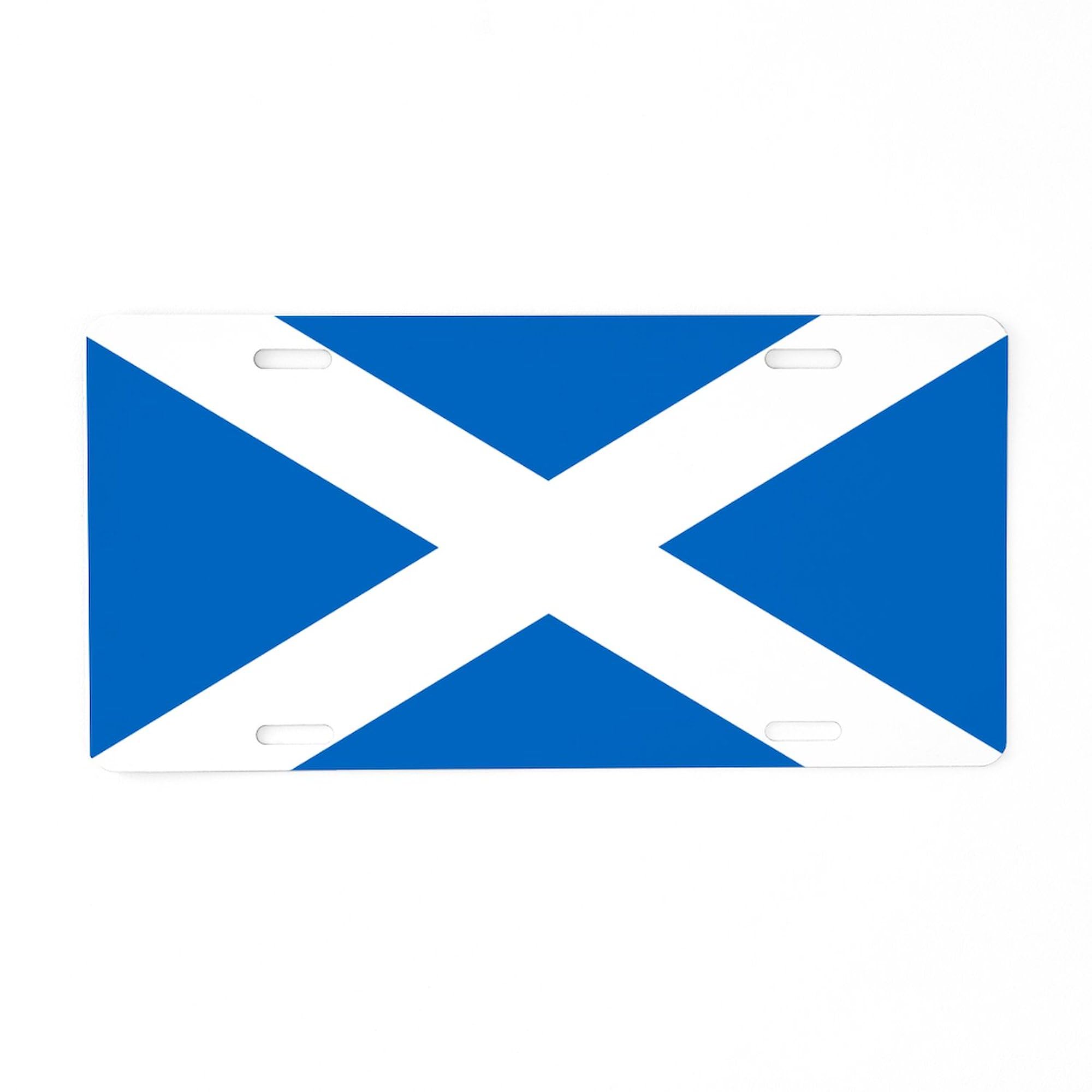 Scottish Flag Aluminum License Plate - Front Vanity Tag for Cars & Trucks - Perfect for Scottish Pride, Car Shows & Personalized Vehicle Decor