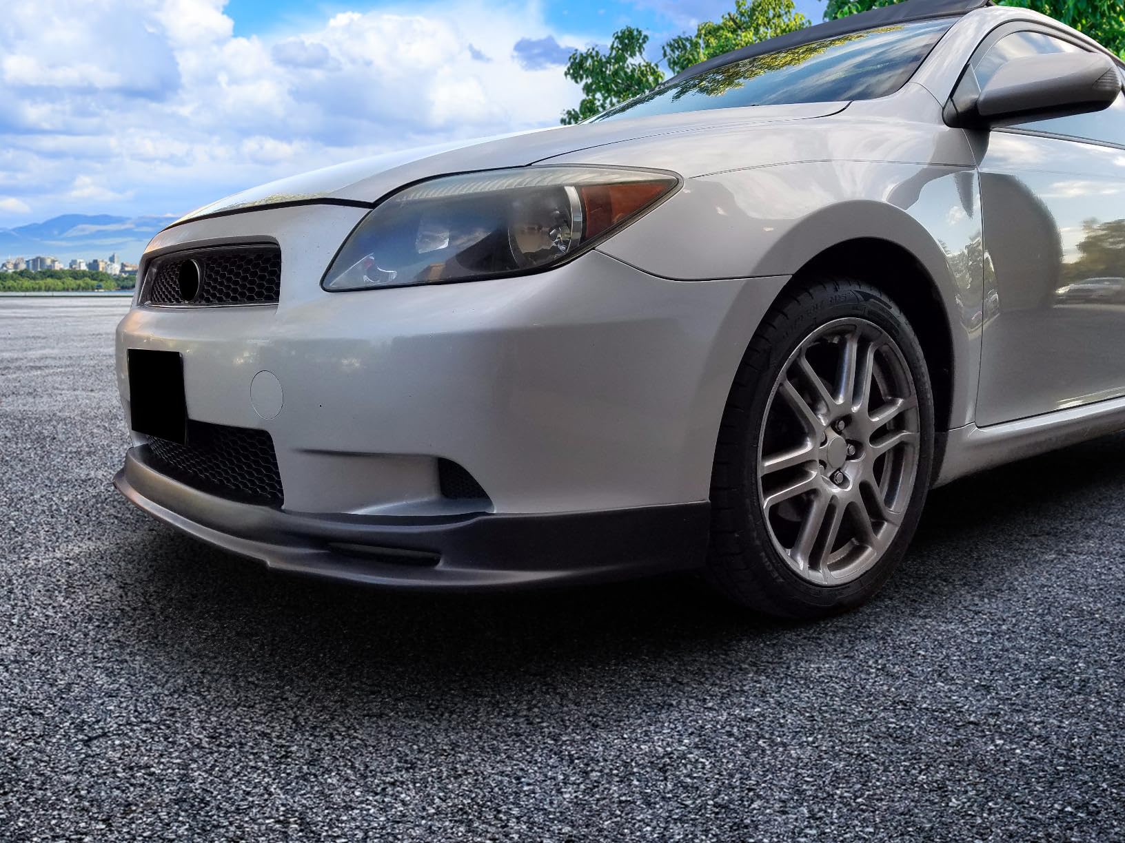 IKON MOTORSPORTS PU Black Front Bumper Lip Spoiler Splitter for 2005-2010 Scion tC - Enhances Aerodynamics & Sporty Look (Perfect for Car Enthusiasts & Street Racing)