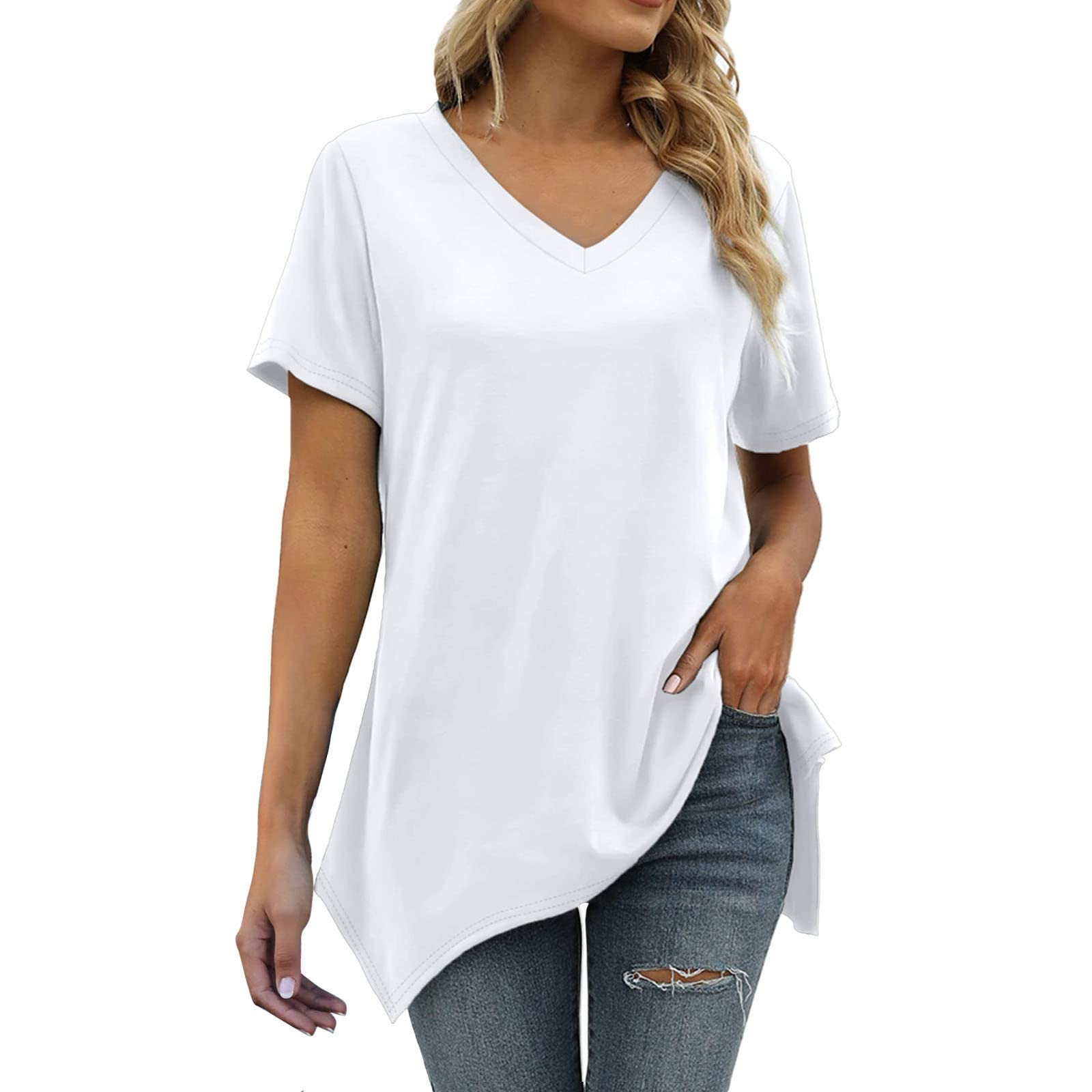 Women's Black Long Sleeve T-Shirt - Summer V-Neck Quick Dry Tunic Top for Women - Perfect for Yoga, Running & Casual Wear