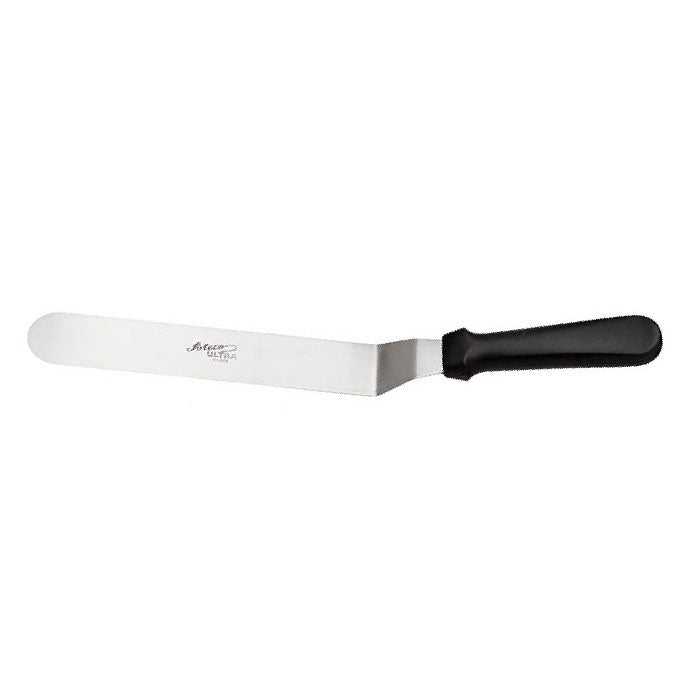 Ateco 1309 Offset Pastry Spatula with Black Plastic Handle, 9 3/4 Inch - Perfect for Cake Decorating, Icing, Baking and Kitchen Use