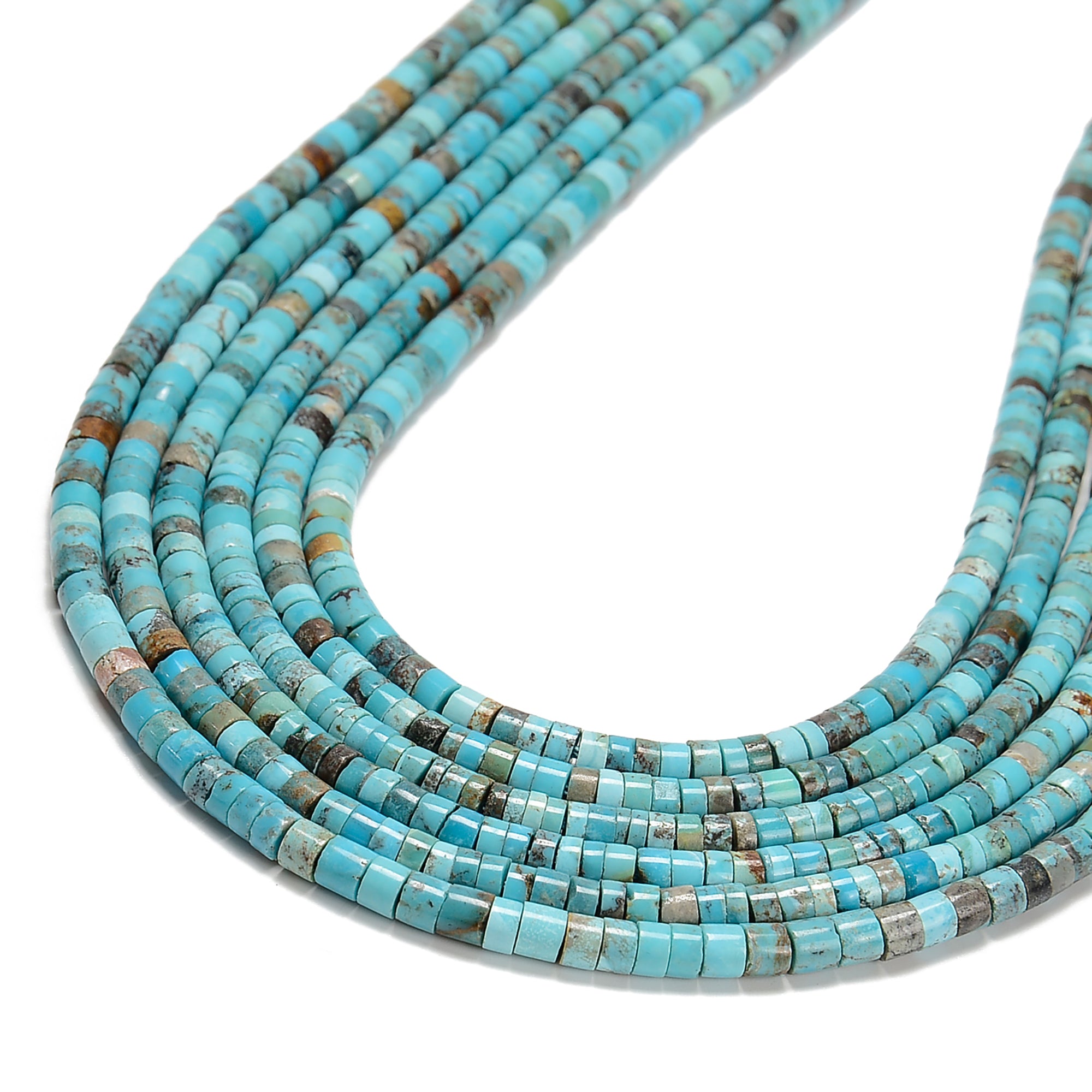 Grade AA Natural Genuine Blue Turquoise Heishi Disc Beads 2x2mm 15.5'' Strand - Perfect for Jewelry Making, DIY Crafts, and Native American Style Accessories