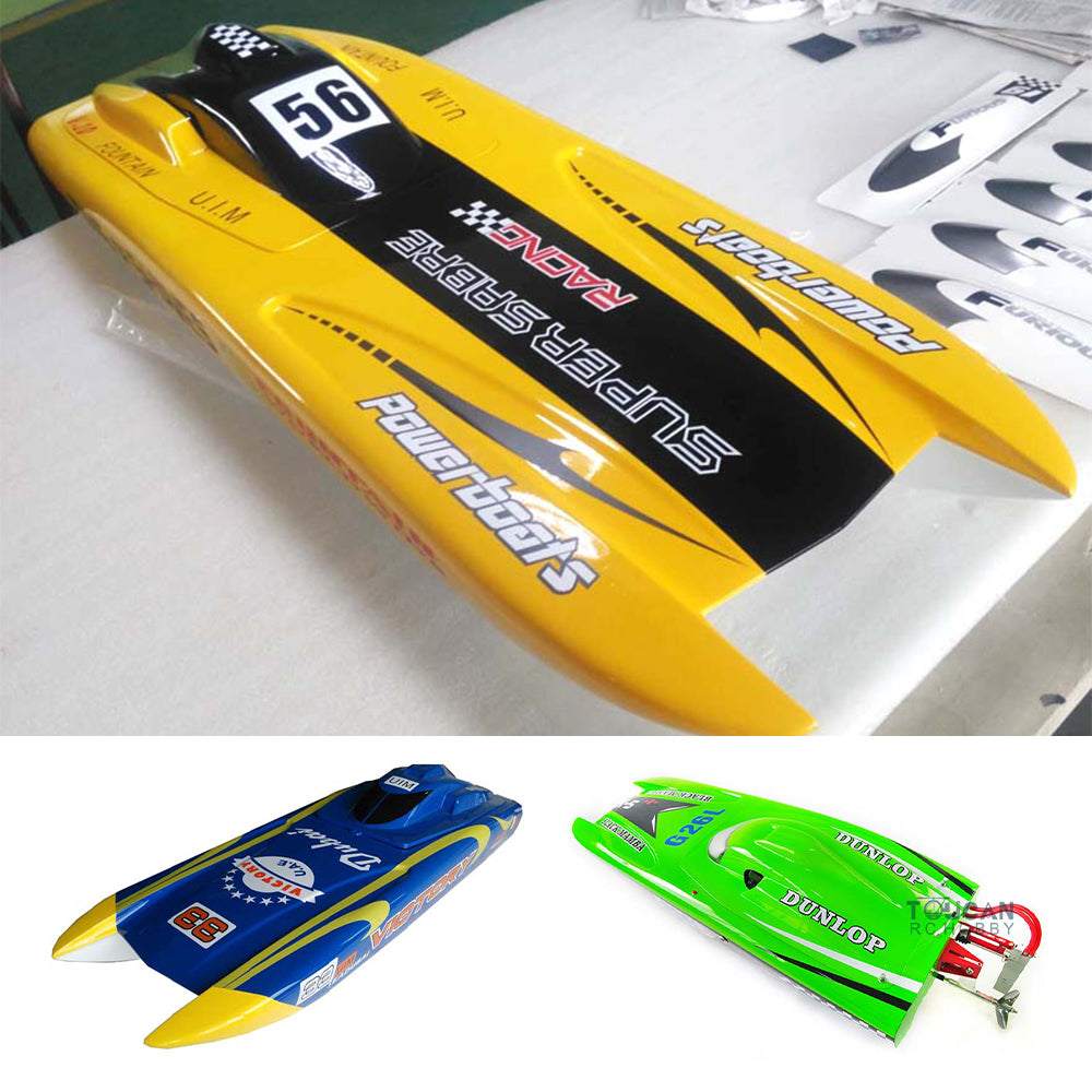 26CC Gas-Powered ARTR RC Racing Boat - Blue, Green, Yellow Fiberglass Hull (1170x380x250mm, 50km/h) - DIY Model Kit for Adults - Perfect for Pond, Lake & Ocean Racing