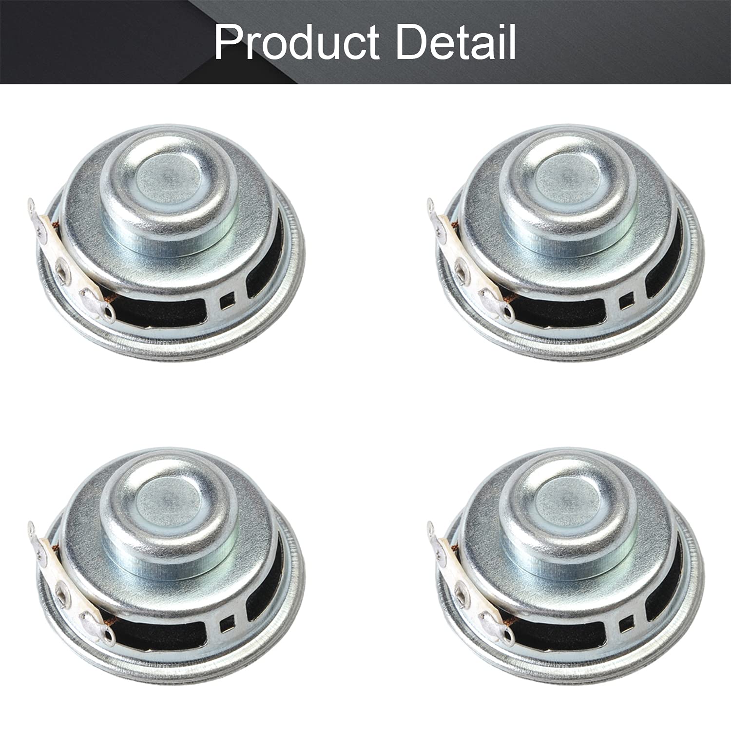 Fielect 2PCS 3W 4 Ohm 36mm Round Magnetic Speaker for DIY Audio Projects - Perfect Replacement Loudspeaker for Bluetooth Speakers, Guitar Amps, and Home Theater Systems