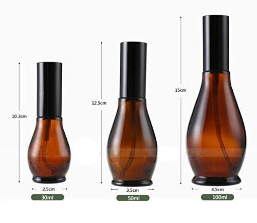 VASANA 2-Pack Refillable Amber Glass Pump Bottles for Lotion, Face Cream, Toner & Essential Oils - Travel-Friendly Leakproof Containers for Skincare, Makeup & Toiletries | Perfect for Home, Salon & On-the-Go Use