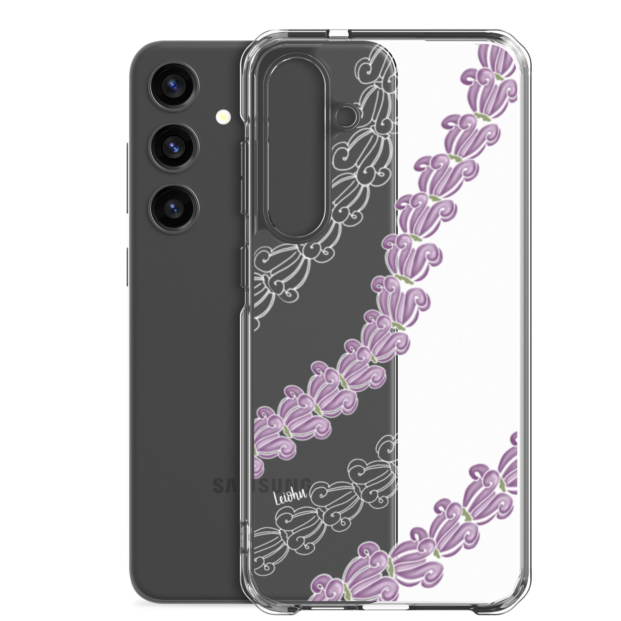 Samsung Clear Phone Case with Crown Lei Design - Slim Protective Cover for Samsung Galaxy [Model] - Perfect for Parties, Festivals, and Everyday Use