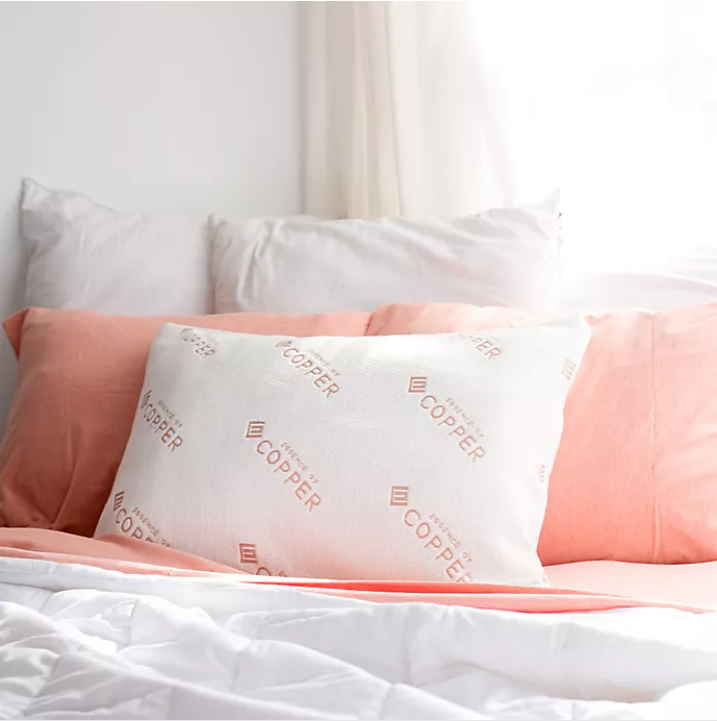TOUCH OF COPPER PILLOW - Premium Copper Infused Pillow for Better Sleep & Skin Health | Ideal for Side Sleepers & Anti-Aging Care