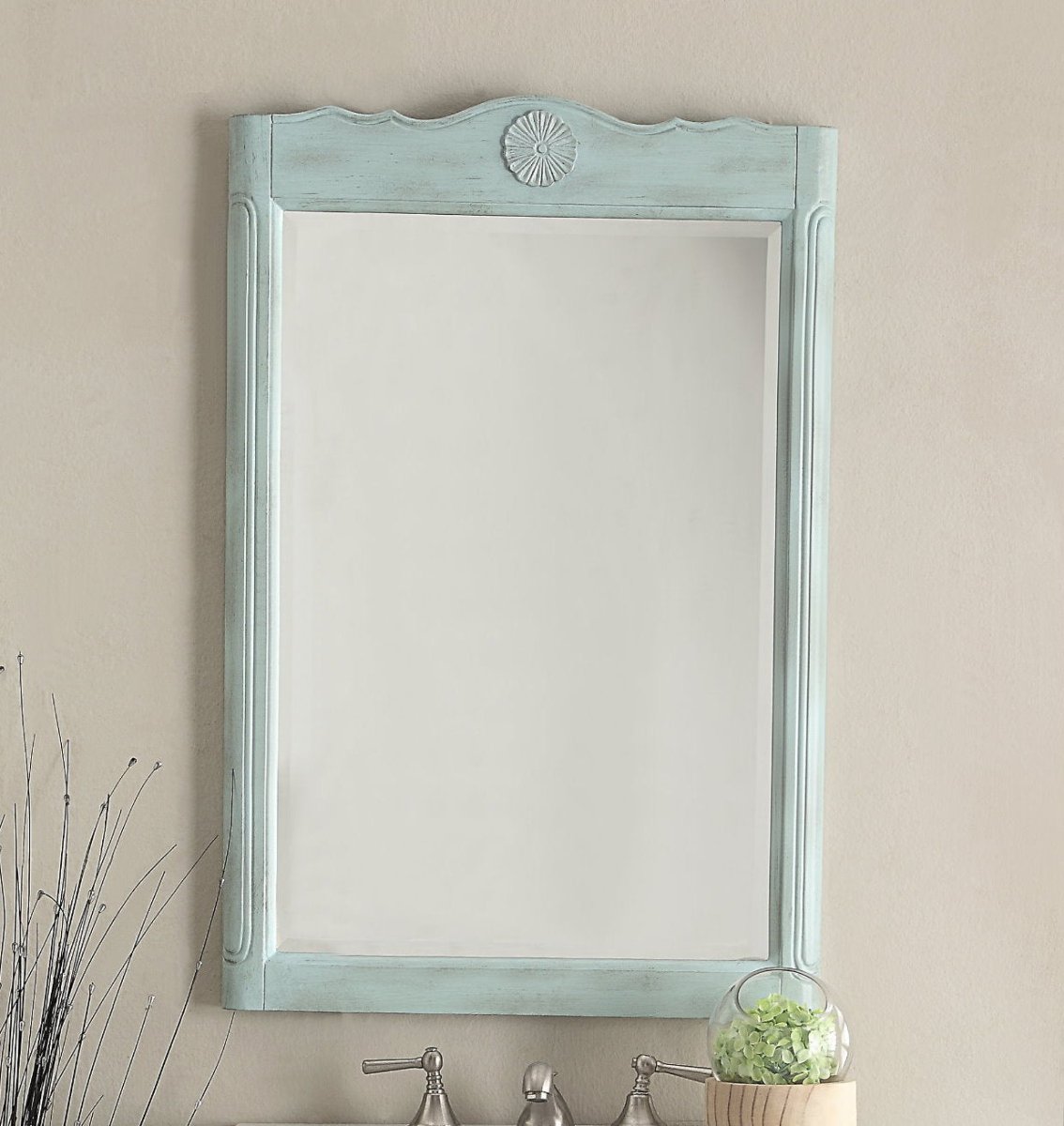 24 Inch Wall Mirror MR 838LB - Modern Frameless Bathroom Vanity Mirror with LED Lights for Makeup & Shaving - Perfect for Bedroom, Bathroom, and Dressing Room Decor