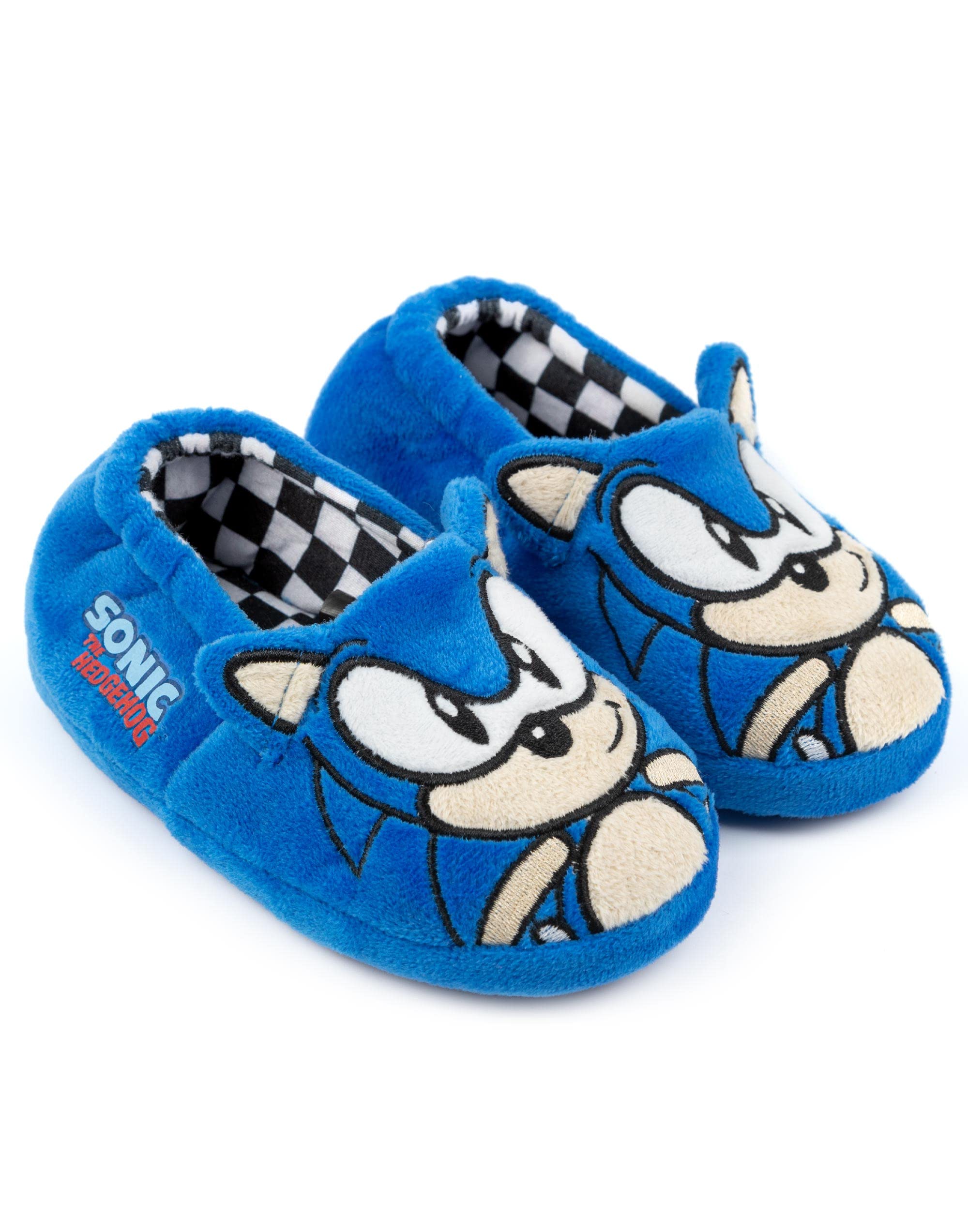 Sonic The Hedgehog Kids Slippers - Plush 3D Character Shoes with Embroidered Face | Soft & Comfortable House Shoes for Boys & Girls | Perfect for Indoor Play, Cosplay & Gift Giving