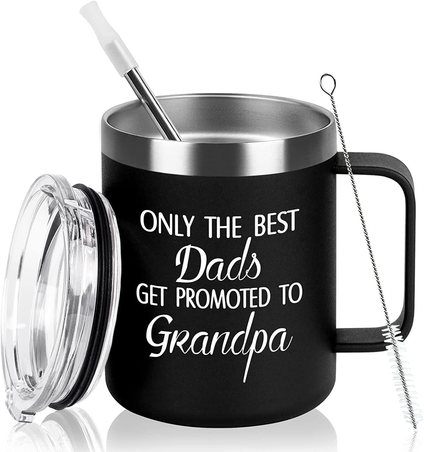 12oz Insulated Stainless Steel Travel Mug - Perfect Grandpa Gift for Father's Day & Birthdays