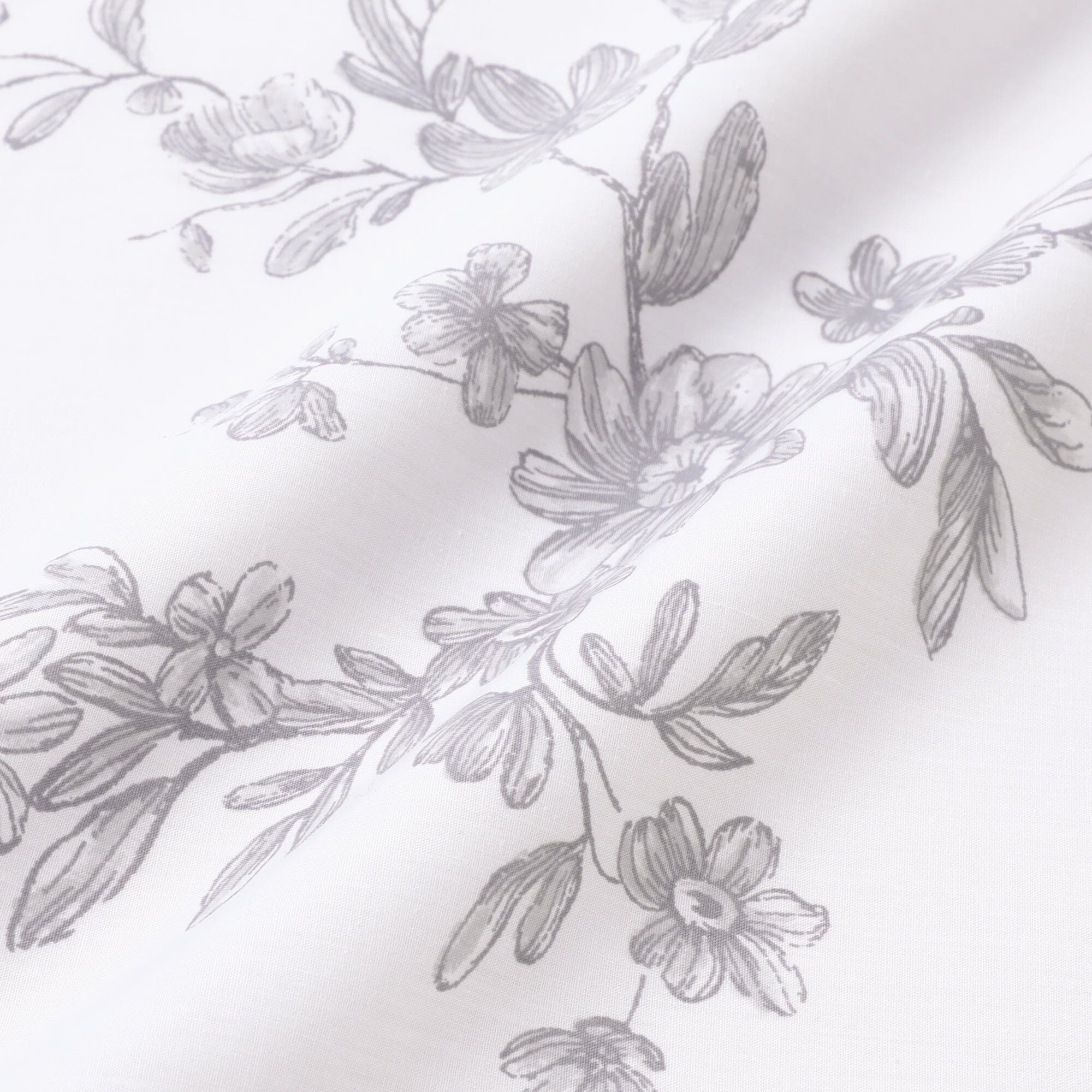 Classic Floral Duvet Cover Set Double Size Grey - Soft & Breathable Bedding for Cozy Bedroom Decor