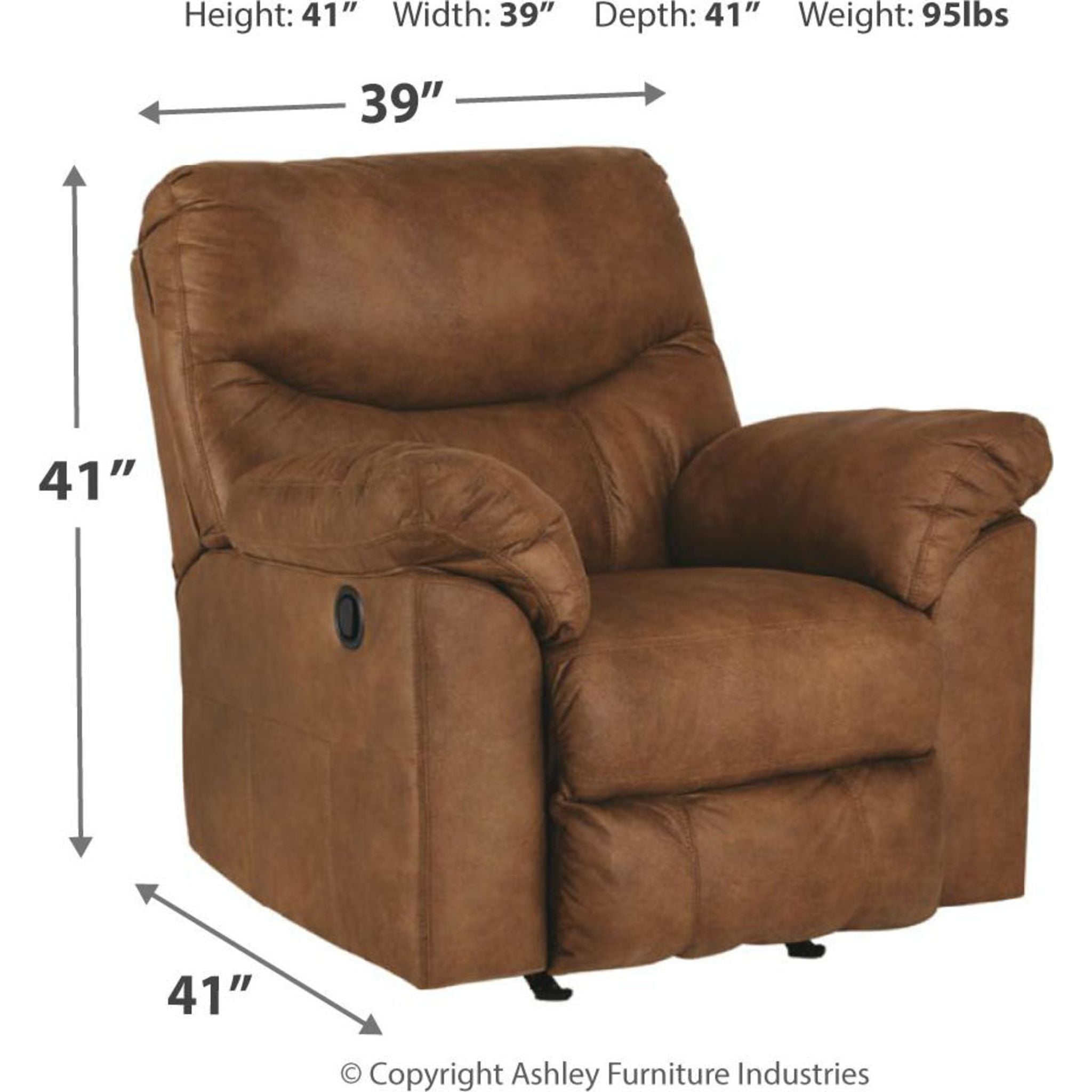 Boxberg Rocker Recliner Chair - Comfortable Leather Rocking Recliner with Padded Seat & Backrest - Perfect for Living Room, Bedroom, or Nursery Relaxation