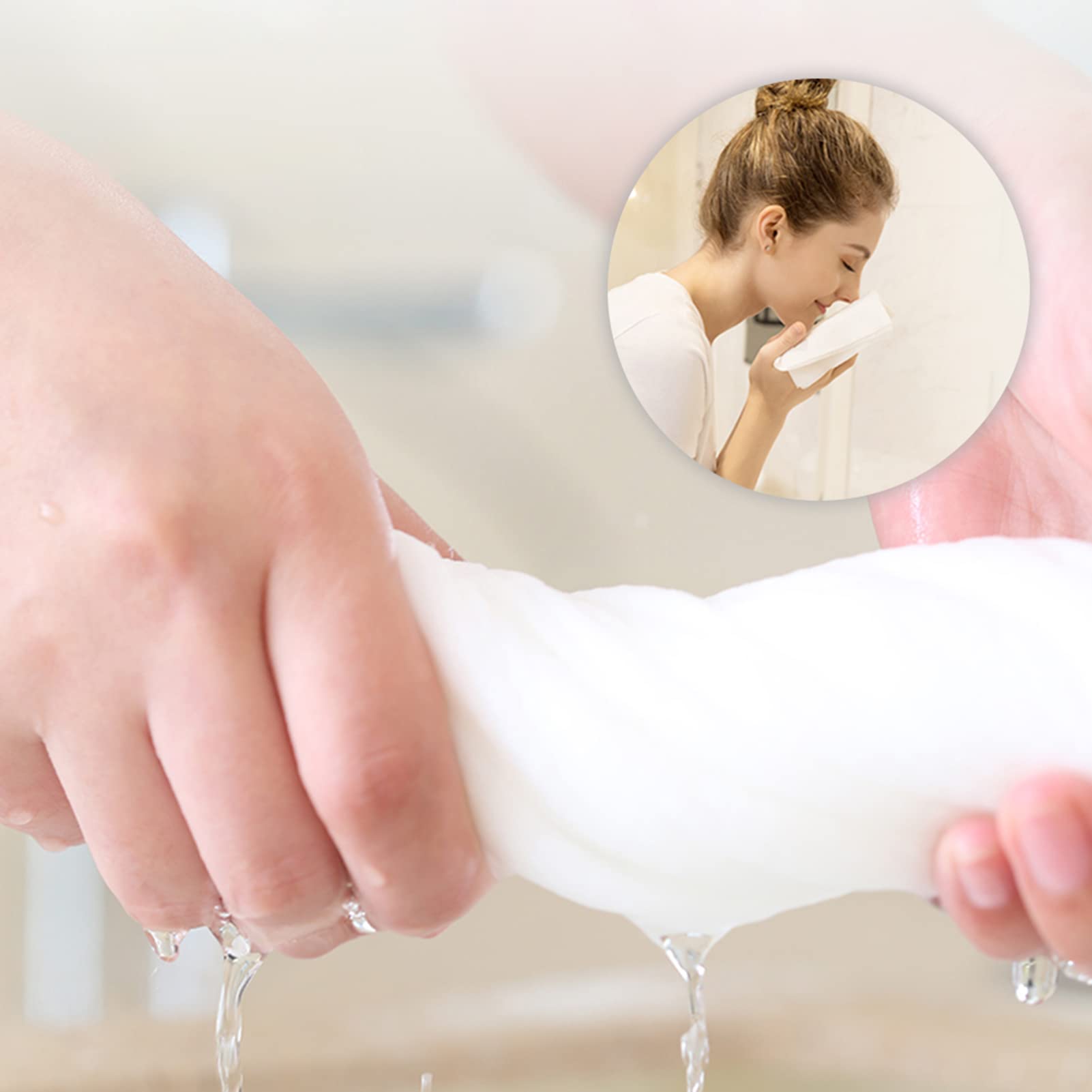 **Soft Compressed Face Towels - 3 Pack Disposable Cotton Cleaning Towels for Makeup Removal, Travel & Skincare | Portable, Skin-Friendly & Gentle**    *(Perfect for Travel, Gym, Camping, Daily Skincare & On-the-Go Cleansing!)*