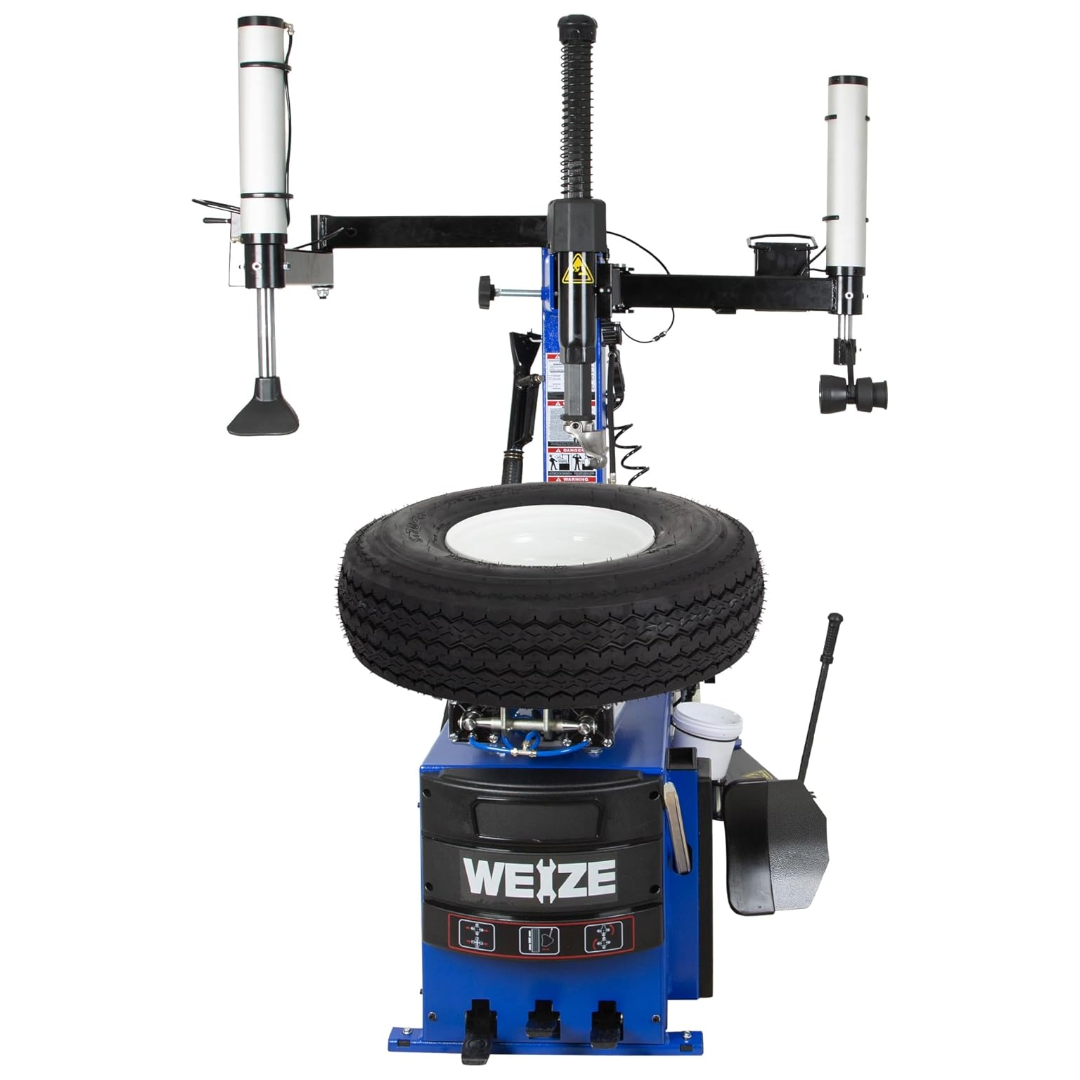 WEIZE Electric Tire Changer Machine with Robo Arm & Roller Tool - 2 Helper Arms for Auto Repair Shops & Home Garages - Perfect for Car, Truck & Motorcycle Tire Replacement