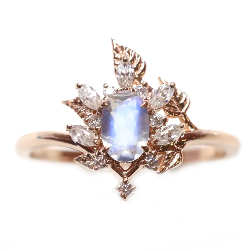 14K Gold Moissanite Engagement Ring for Women - Size 7 | Elegant Wedding Band, Promise Ring & Anniversary Jewelry Gift