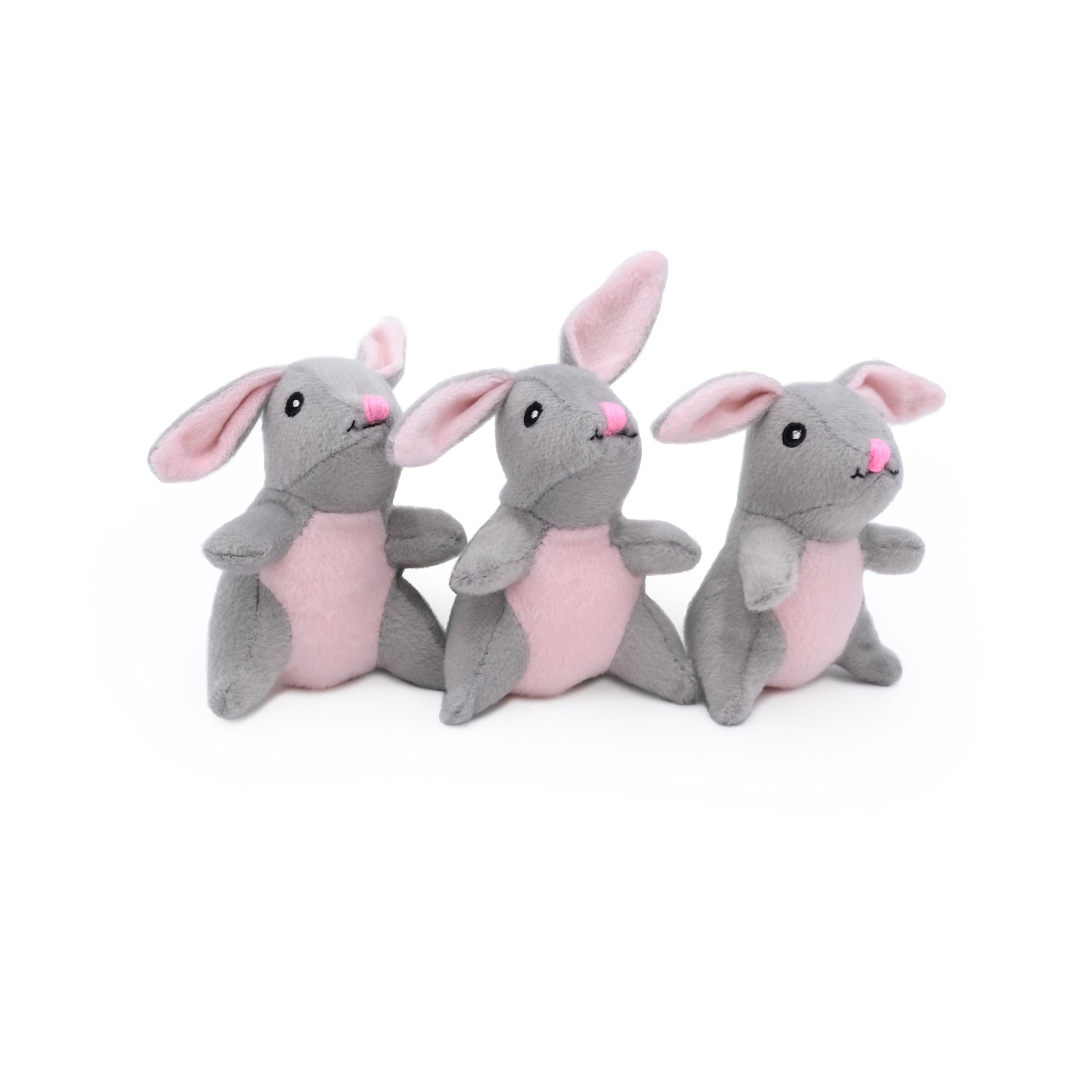 ZippyPaws Burrows Replacement Mini Bunnies 3-Pack - Squeaky Plush Refills for Interactive Hide & Seek Dog Toys - Puppy Chew Toys for Small & Medium Dogs - Perfect for Boredom Relief & Indoor Playtime