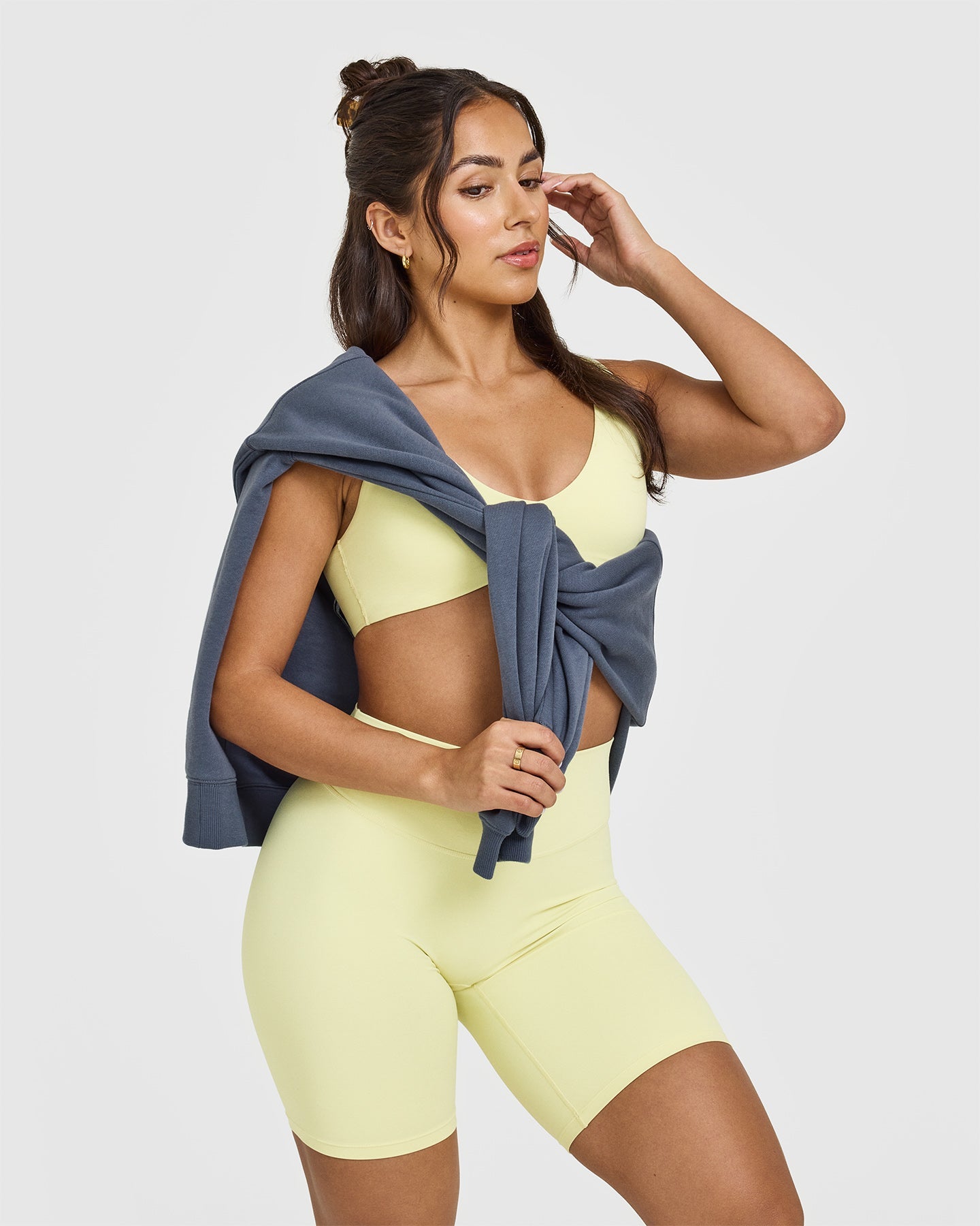 SoftMotion™ Women's High Waist Cycling Shorts - Breathable & Comfortable Bike Shorts for Workout, Running, Yoga | Pastel Yellow | Perfect for Gym, Outdoor Sports & Casual Wear